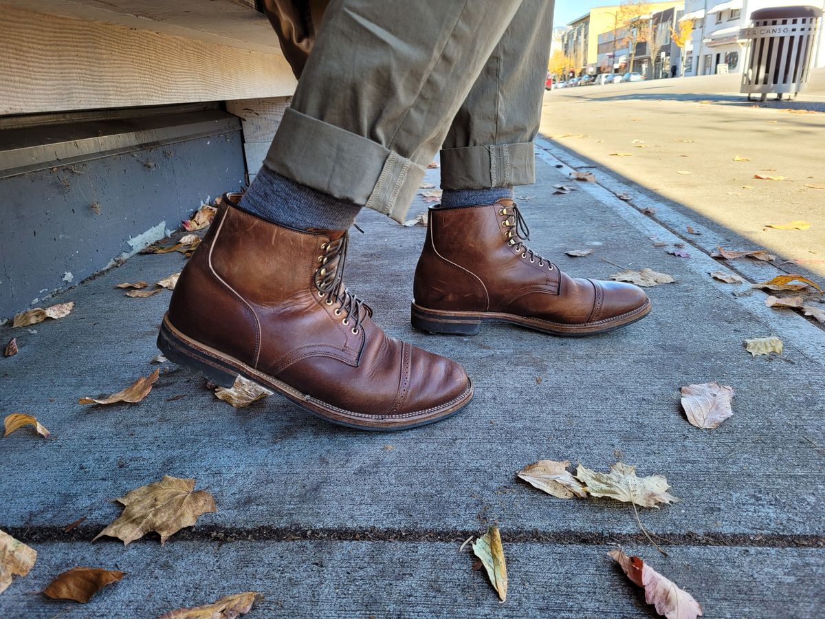 Photo by patinathunderdome on November 2, 2021 of the Viberg Service Boot in Maryam Toscanello TPR Horsebutt.