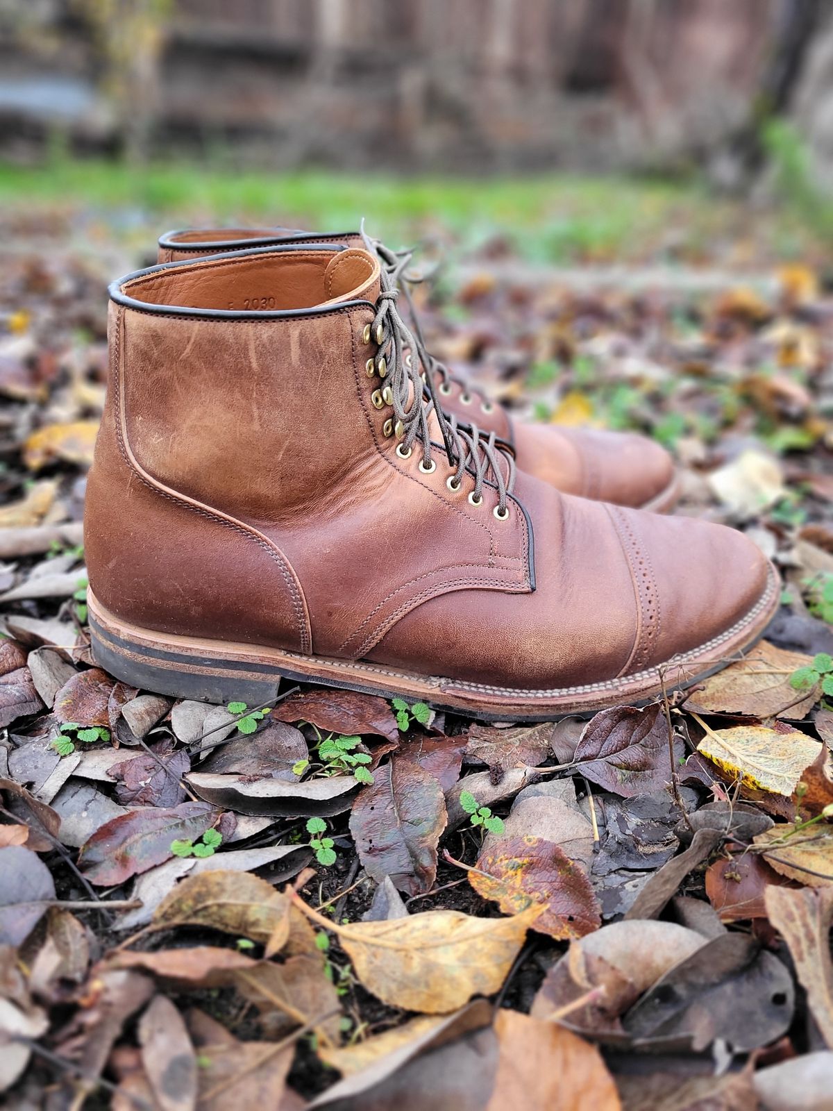 Photo by patinathunderdome on December 1, 2021 of the Viberg Service Boot in Maryam Toscanello TPR Horsebutt.
