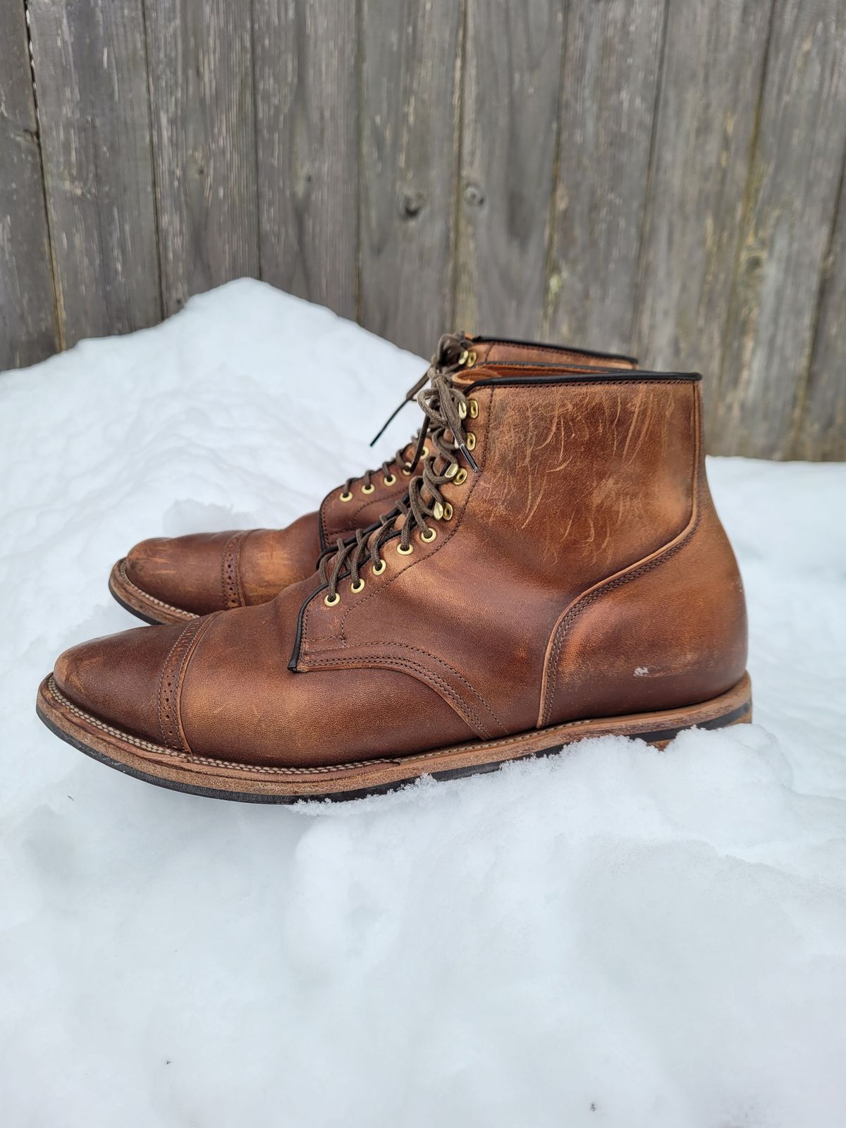 Photo by patinathunderdome on January 3, 2022 of the Viberg Service Boot in Maryam Toscanello TPR Horsebutt.