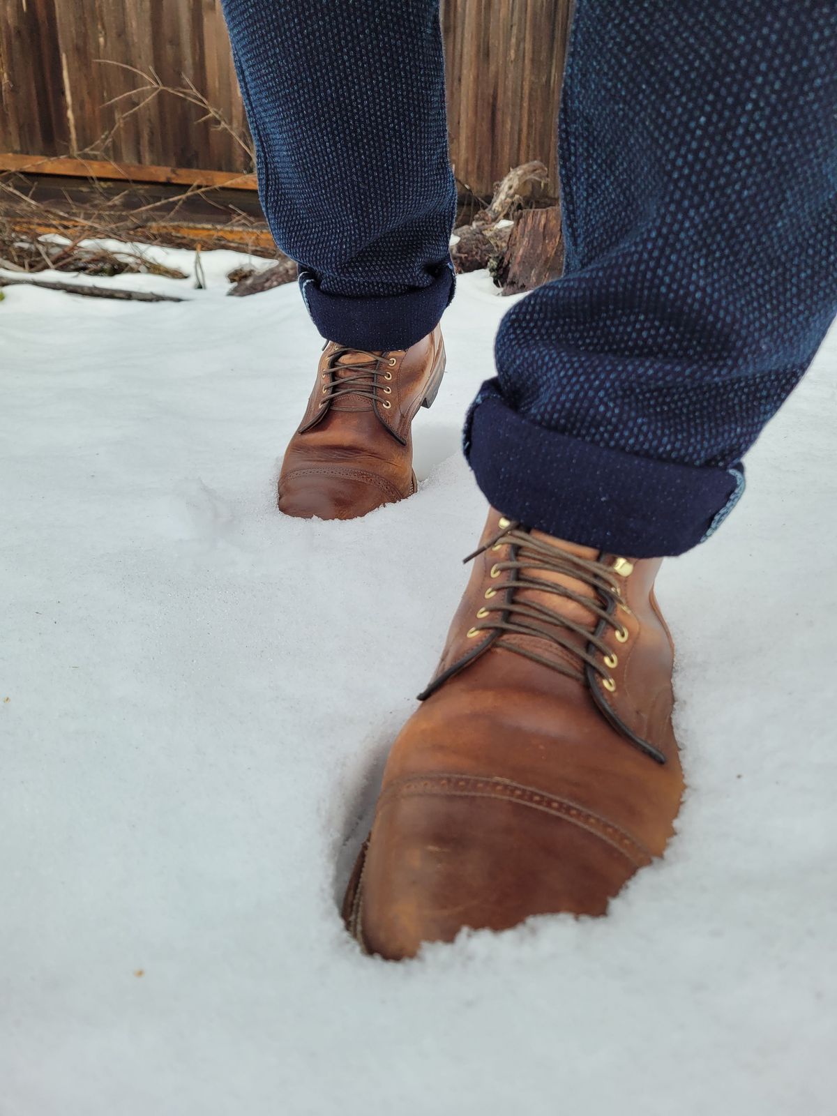 Photo by patinathunderdome on January 3, 2022 of the Viberg Service Boot in Maryam Toscanello TPR Horsebutt.