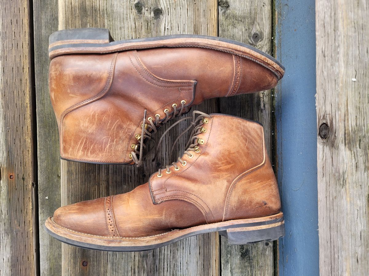 Photo by patinathunderdome on February 1, 2022 of the Viberg Service Boot in Maryam Toscanello TPR Horsebutt.