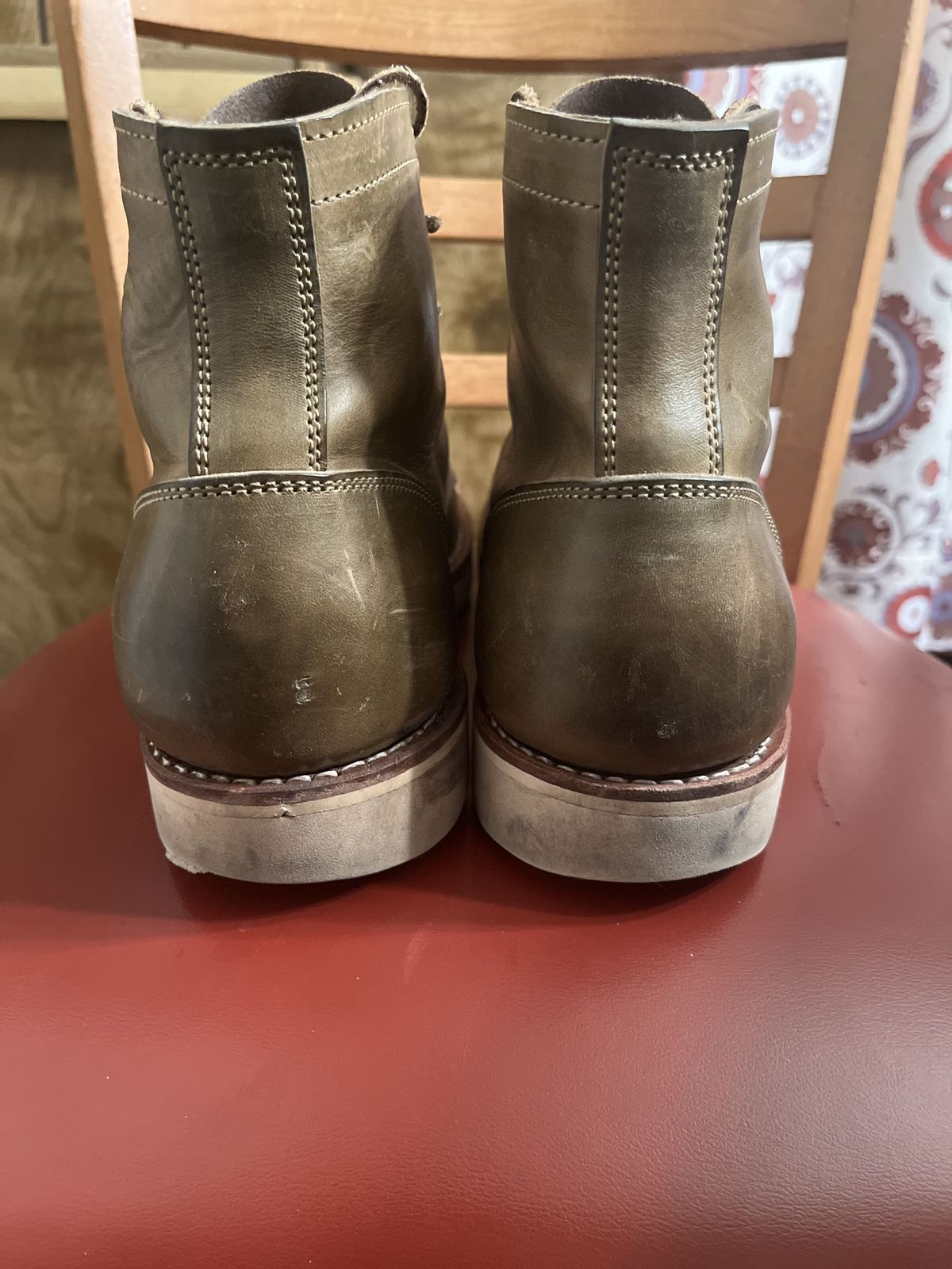 Photo by patinathunderdome on February 6, 2022 of the Truman Service Boot in Maryam Olive Horsebutt.