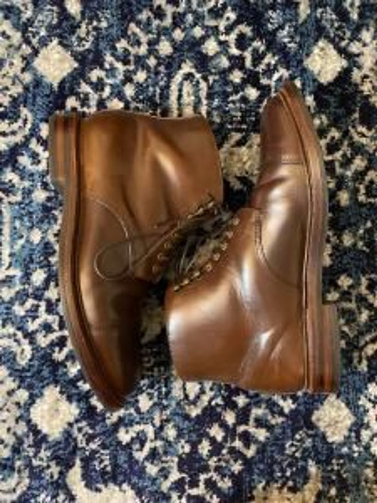 Photo by patinathunderdome on February 2, 2022 of the Grant Stone Cap Toe Boot in Horween Crimson Chromexcel.