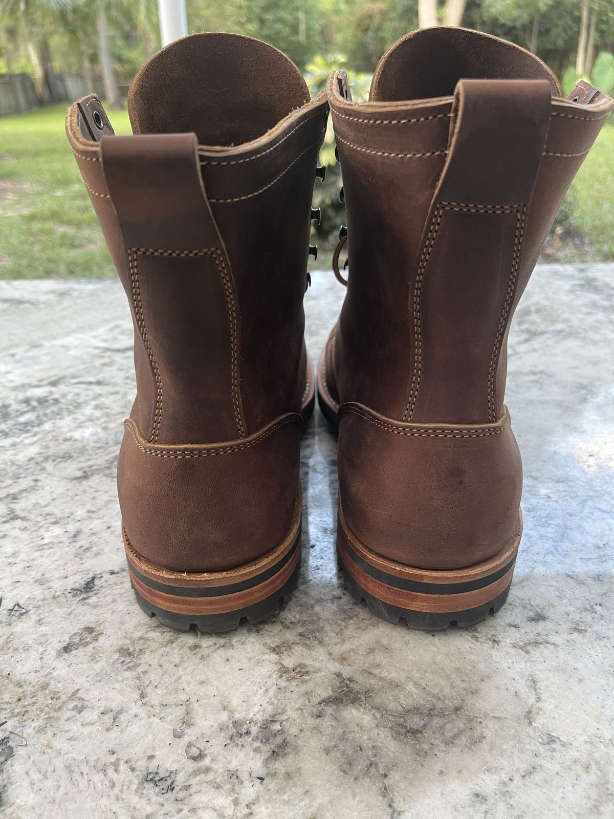 Photo by patinathunderdome on September 30, 2021 of the Truman Upland Boot in Horween Whiskey Predator.
