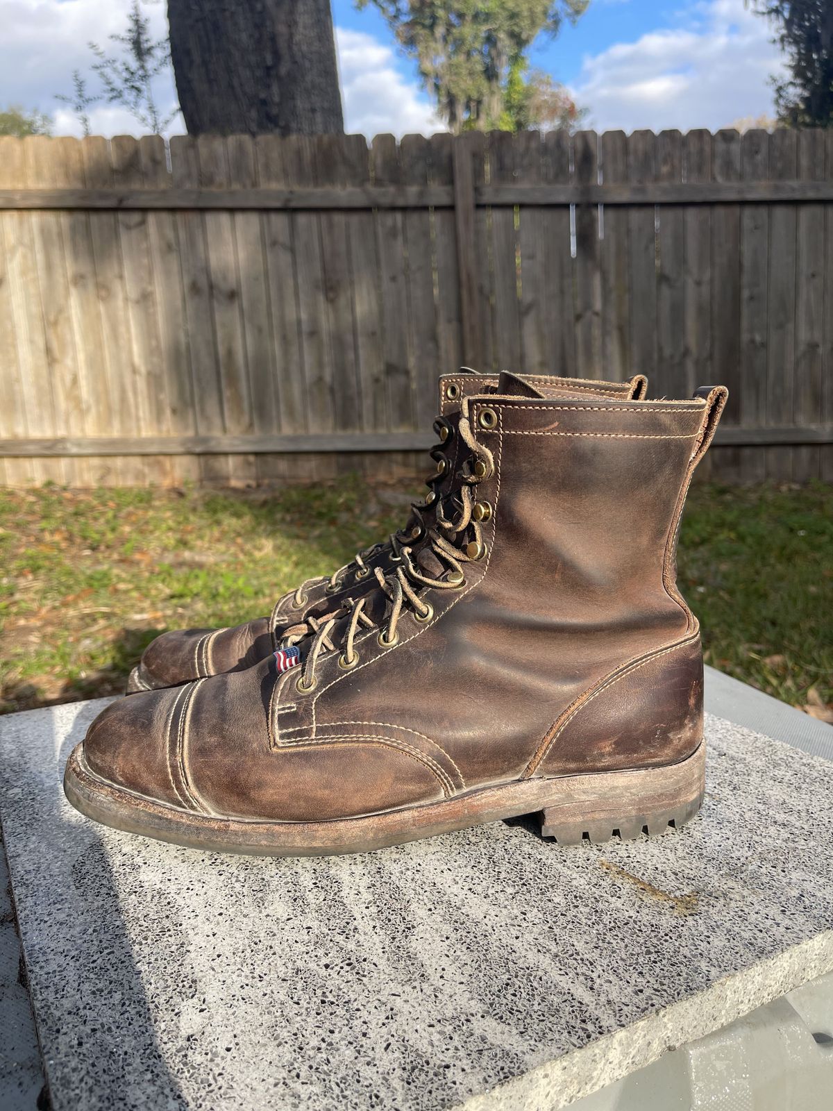 Photo by patinathunderdome on December 5, 2021 of the Truman Upland Boot in Horween Whiskey Predator.