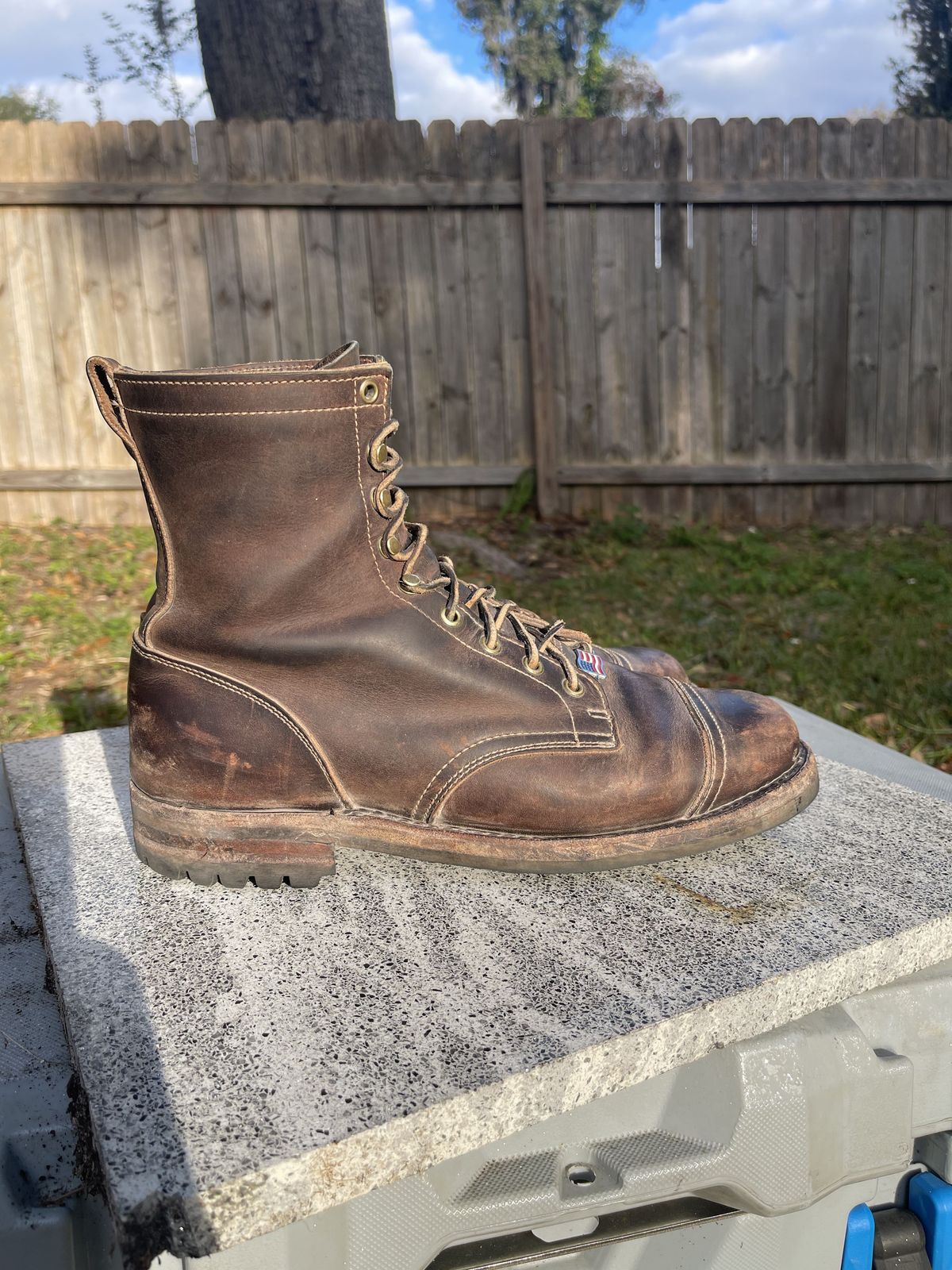 Photo by patinathunderdome on December 5, 2021 of the Truman Upland Boot in Horween Whiskey Predator.