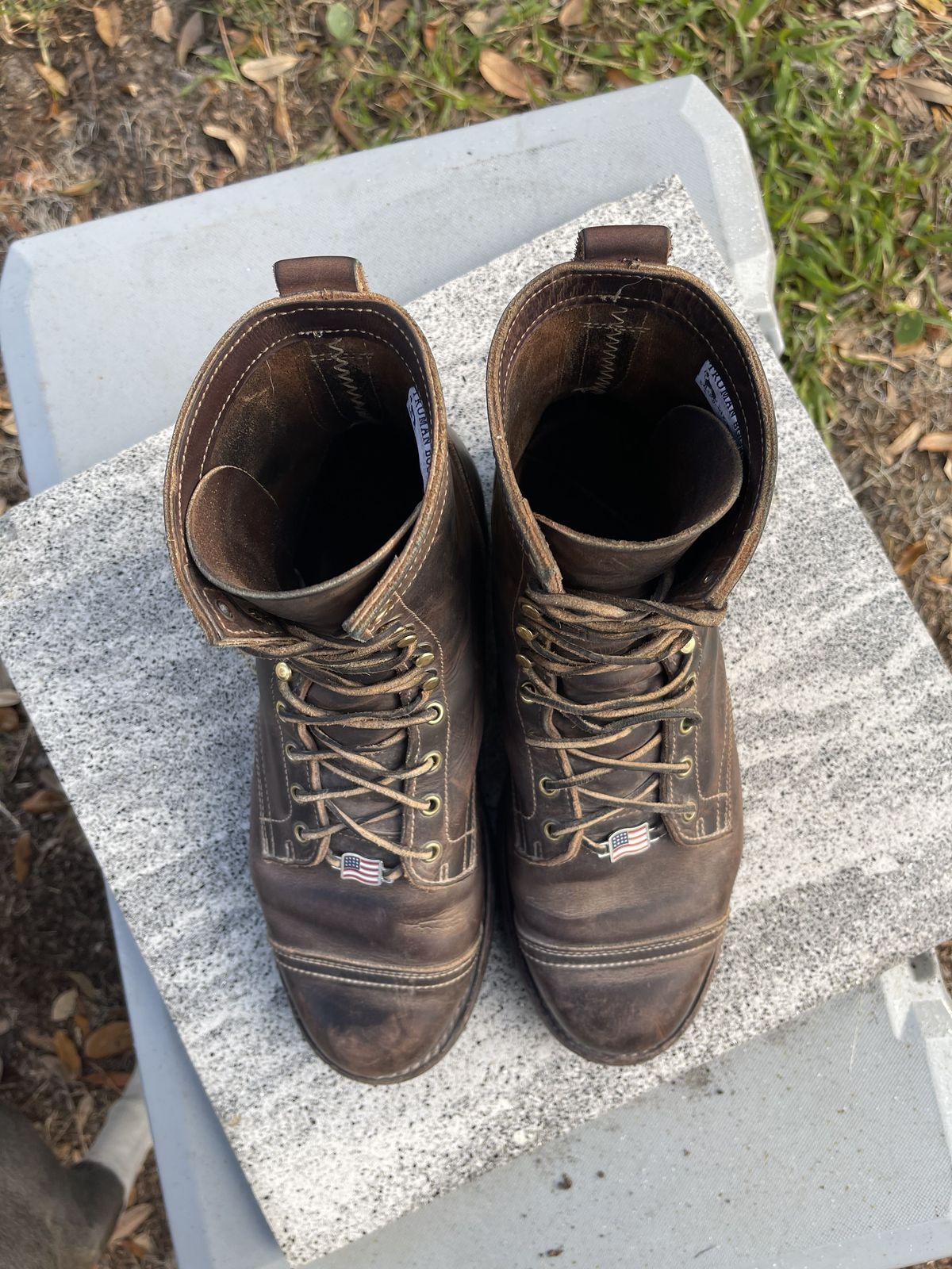Photo by patinathunderdome on December 5, 2021 of the Truman Upland Boot in Horween Whiskey Predator.