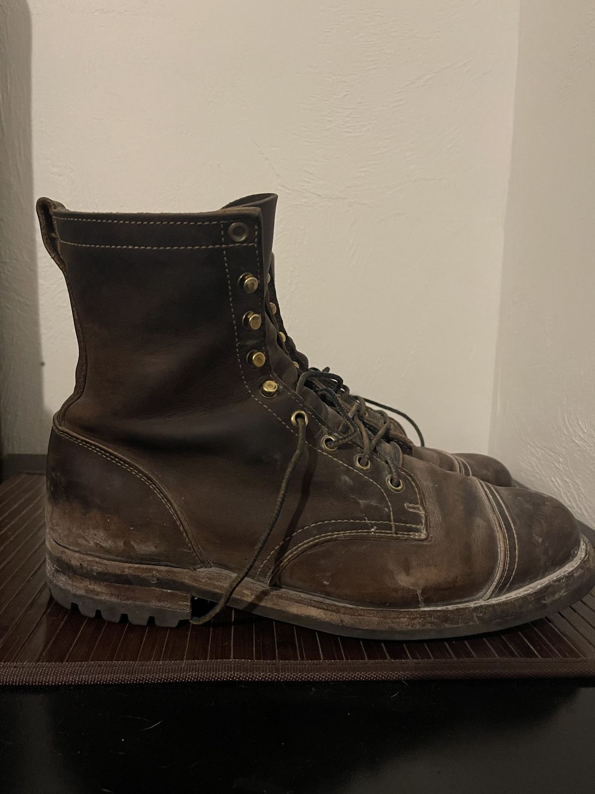 Photo by patinathunderdome on January 5, 2022 of the Truman Upland Boot in Horween Whiskey Predator.