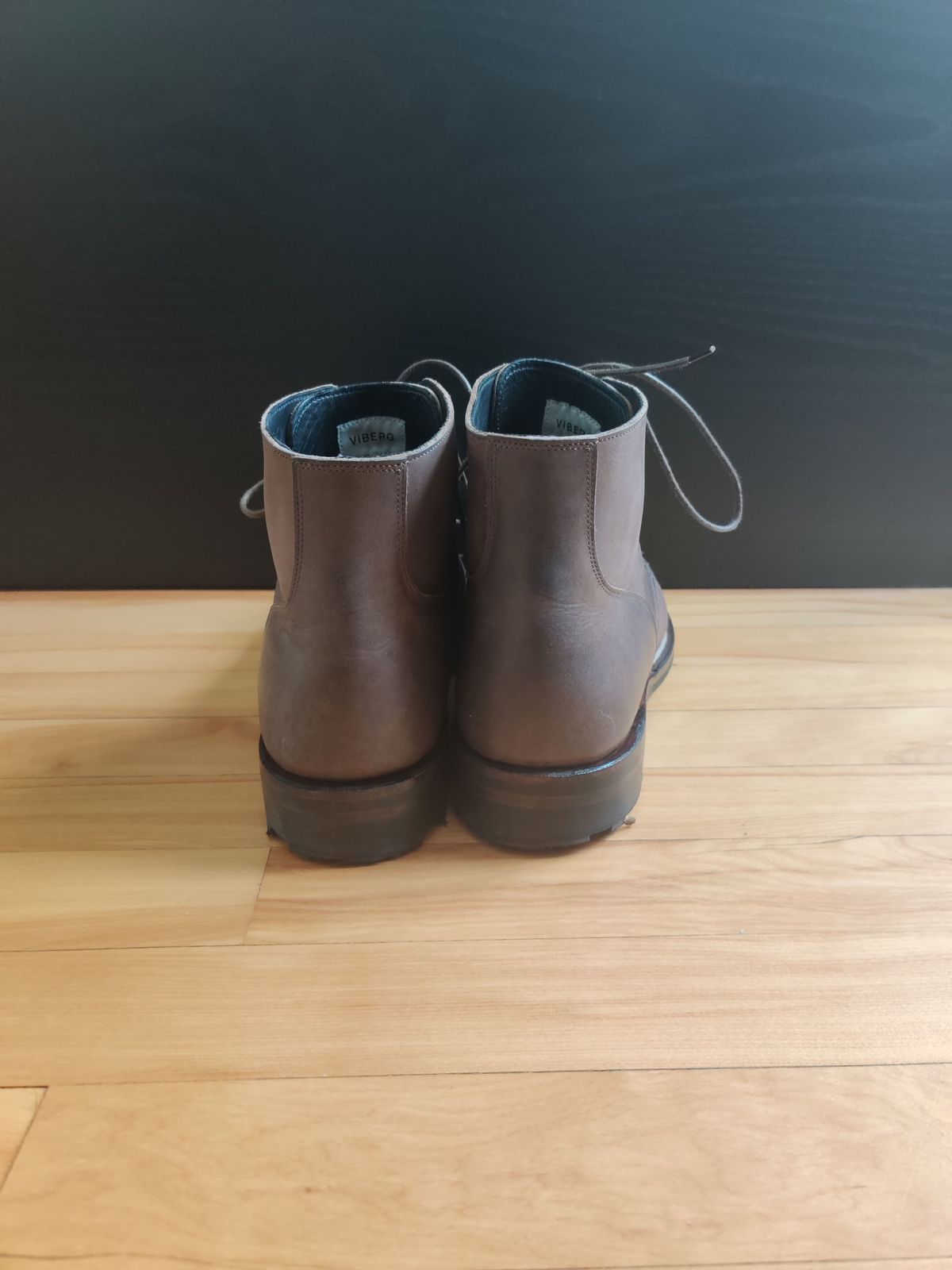 Photo by patinathunderdome on November 5, 2021 of the Viberg Service Boot in Maryam 1071 Port Vitello Calf Nubuck.