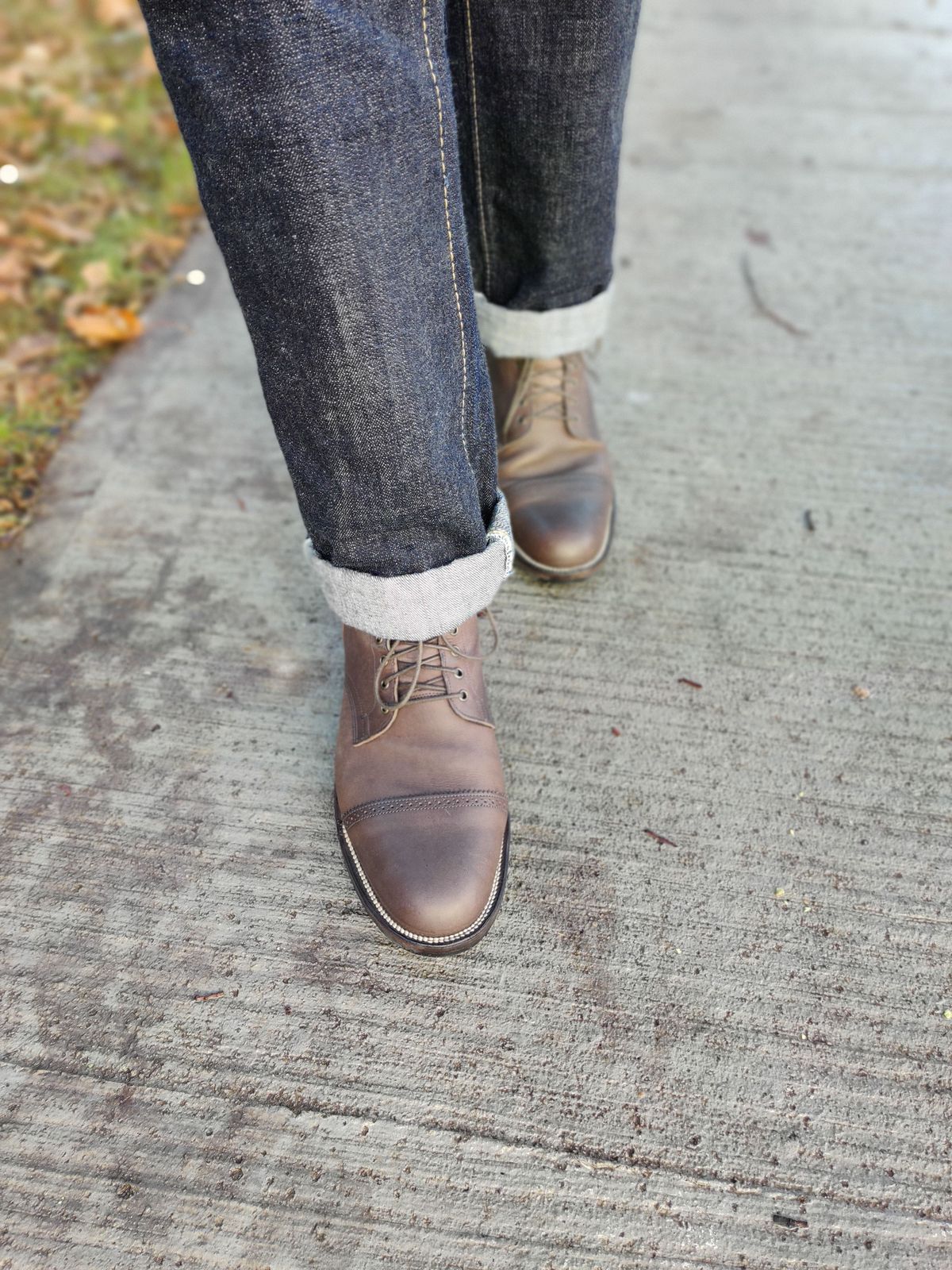 Photo by patinathunderdome on December 5, 2021 of the Viberg Service Boot in Maryam 1071 Port Vitello Calf Nubuck.