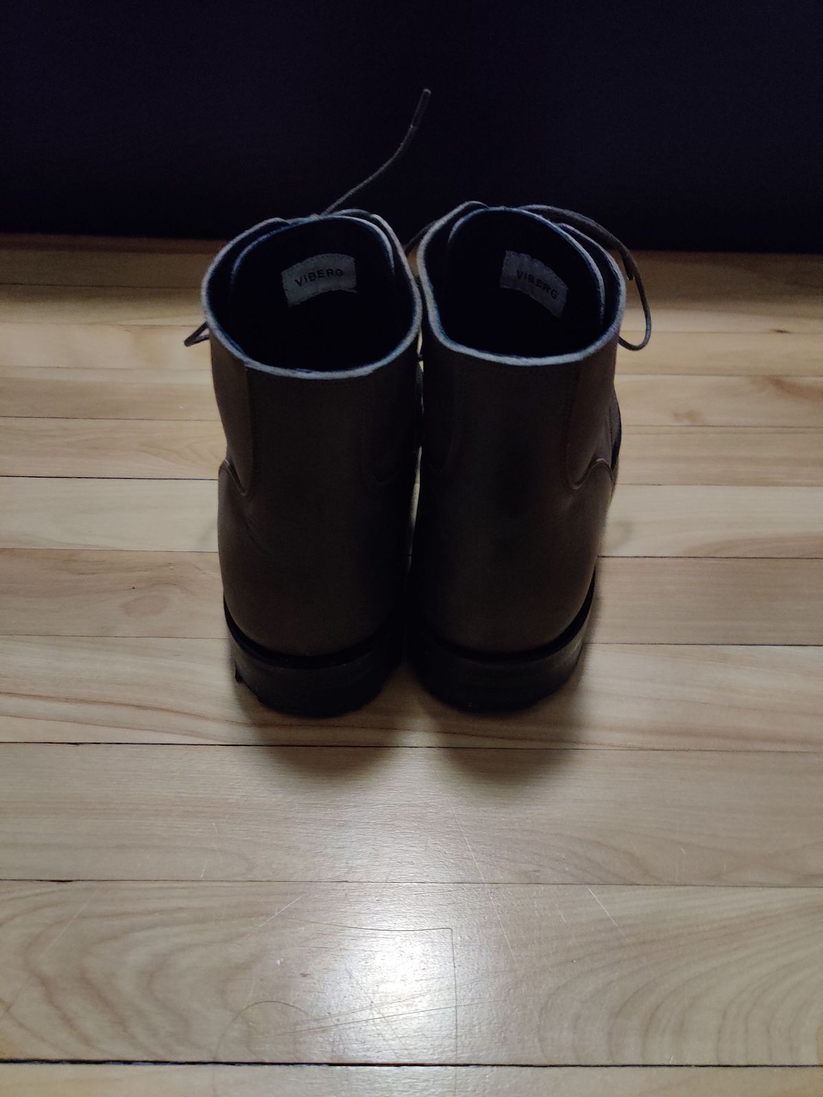 Photo by patinathunderdome on January 6, 2022 of the Viberg Service Boot in Maryam 1071 Port Vitello Calf Nubuck.
