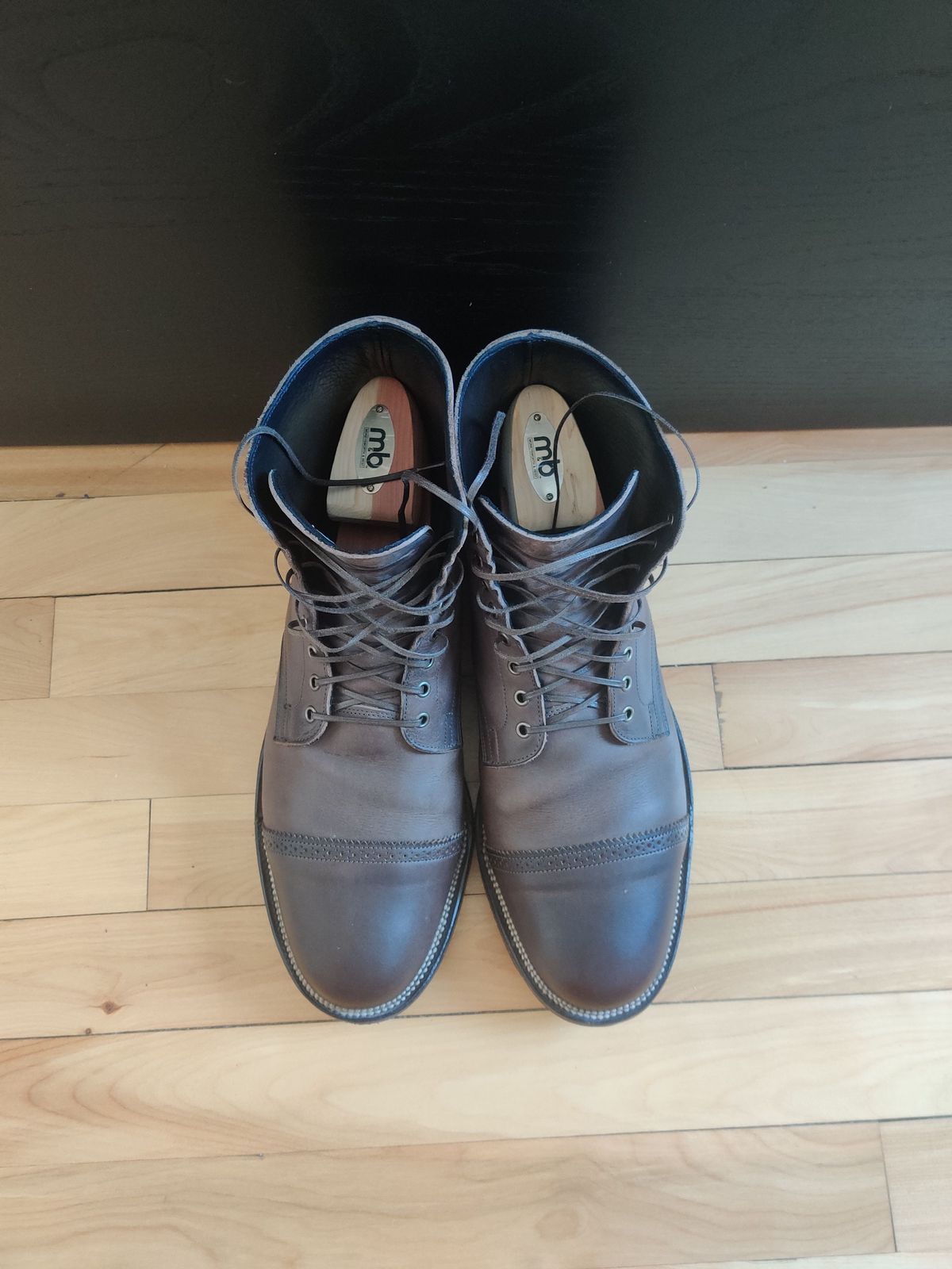 Photo by patinathunderdome on March 6, 2022 of the Viberg Service Boot in Maryam 1071 Port Vitello Calf Nubuck.