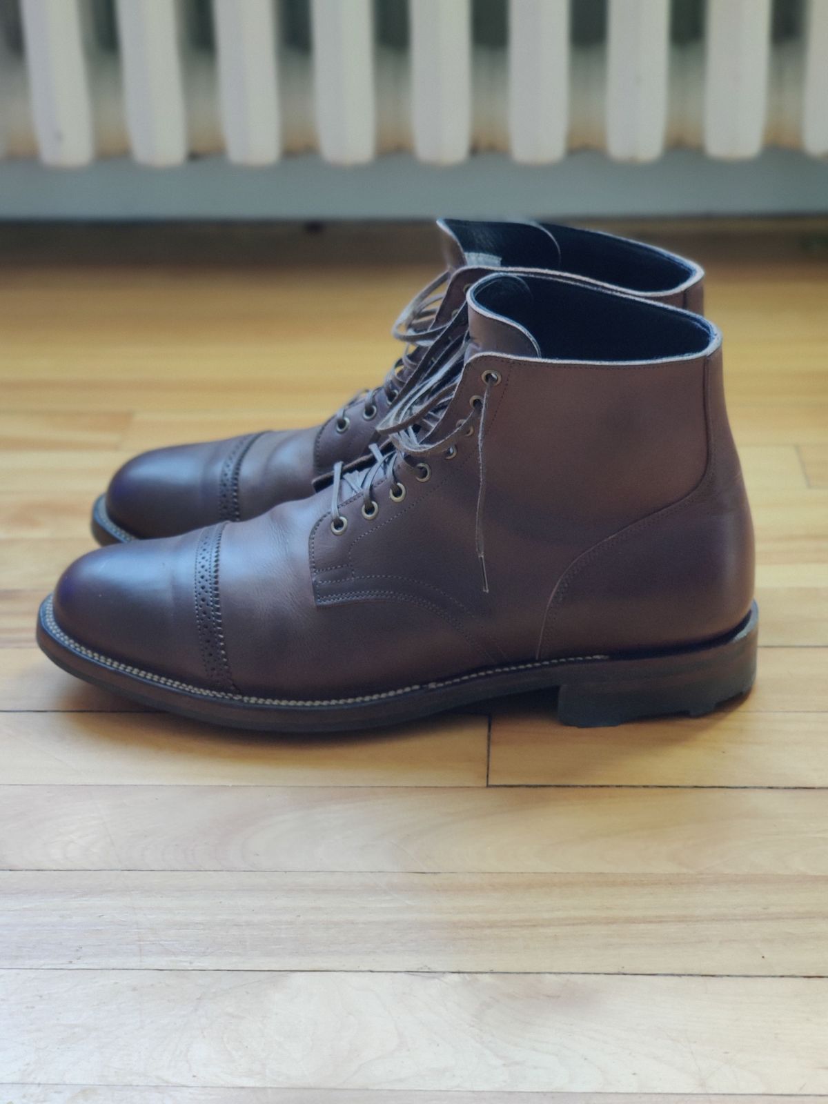 Photo by patinathunderdome on April 6, 2022 of the Viberg Service Boot in Maryam 1071 Port Vitello Calf Nubuck.