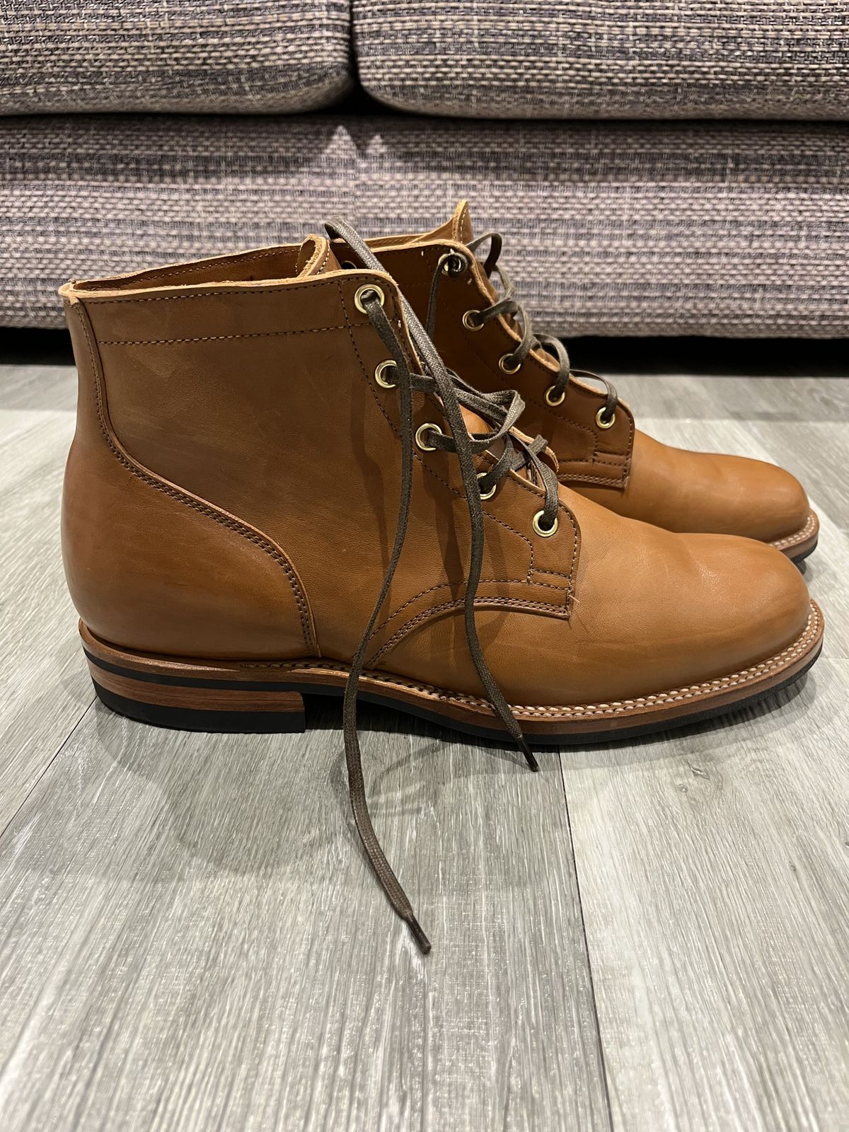 Photo by patinathunderdome on September 30, 2021 of the Viberg Service Boot in Maryam Cuoio Horsebutt.