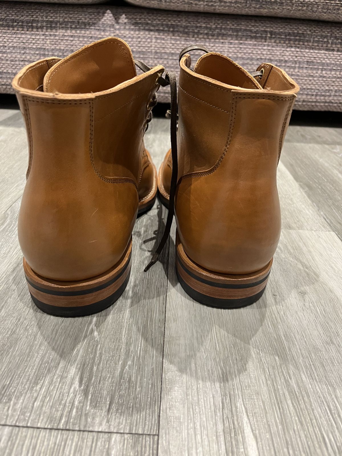 Photo by patinathunderdome on September 30, 2021 of the Viberg Service Boot in Maryam Cuoio Horsebutt.