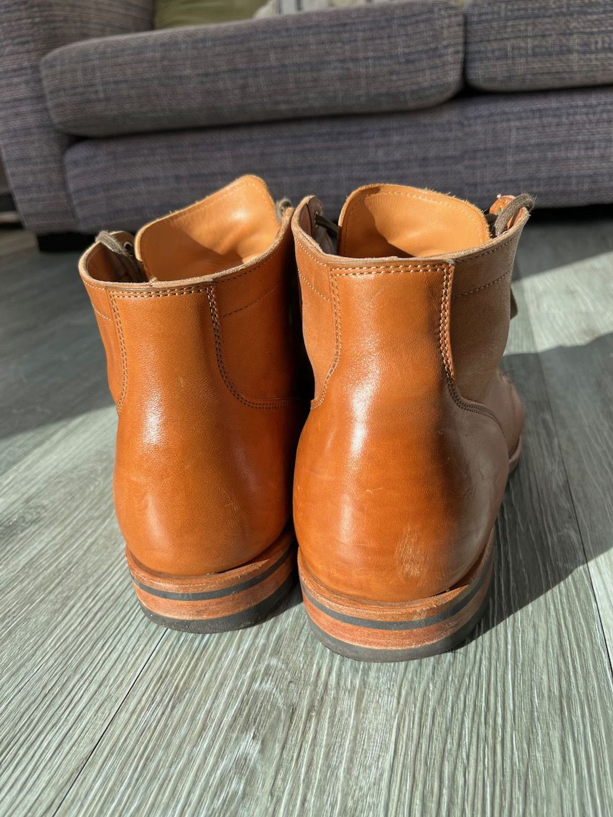 Photo by patinathunderdome on November 1, 2021 of the Viberg Service Boot in Maryam Cuoio Horsebutt.