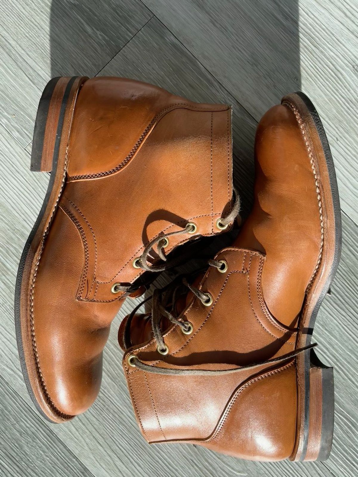 Photo by patinathunderdome on November 1, 2021 of the Viberg Service Boot in Maryam Cuoio Horsebutt.
