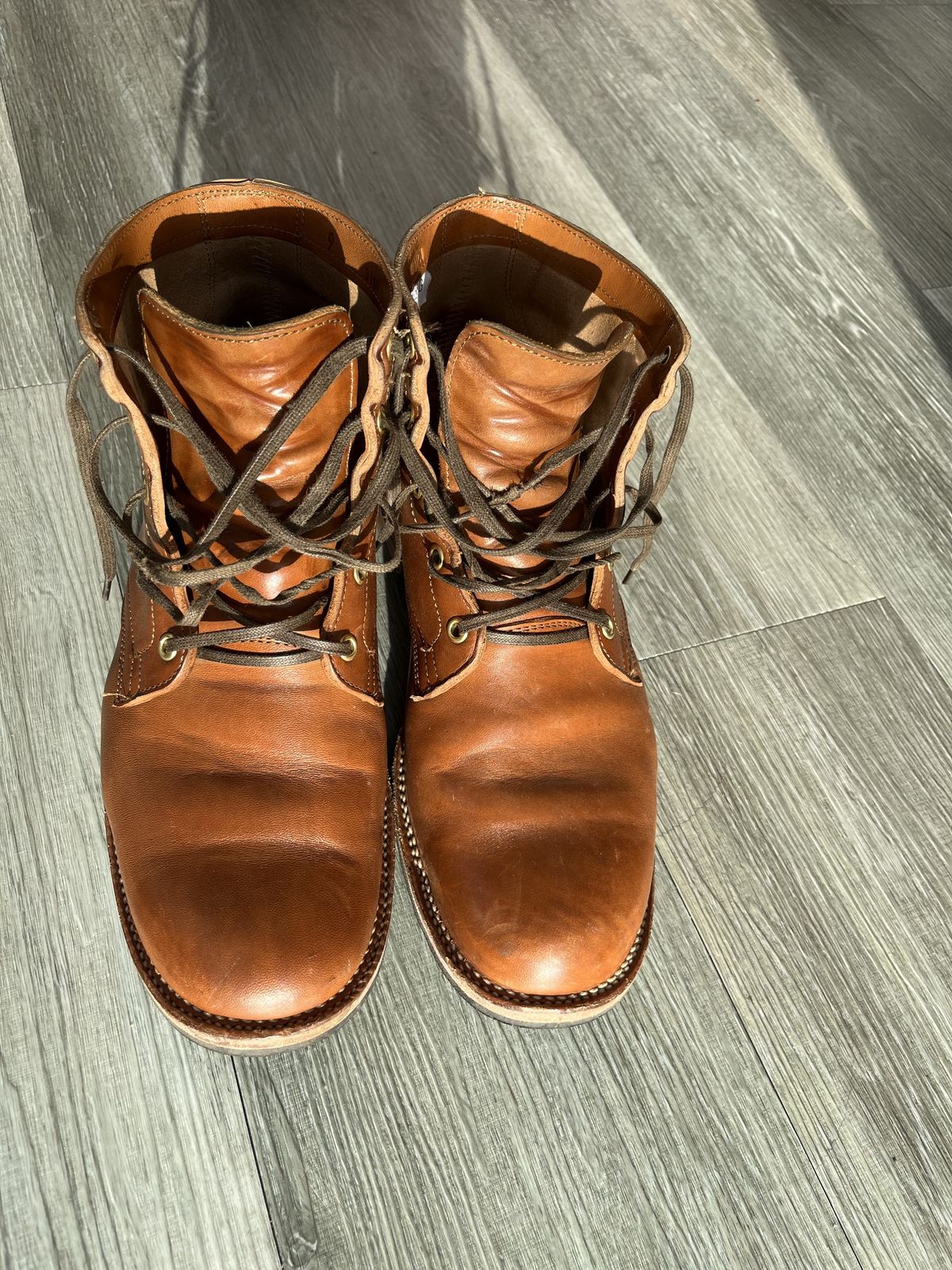 Photo by patinathunderdome on December 1, 2021 of the Viberg Service Boot in Maryam Cuoio Horsebutt.