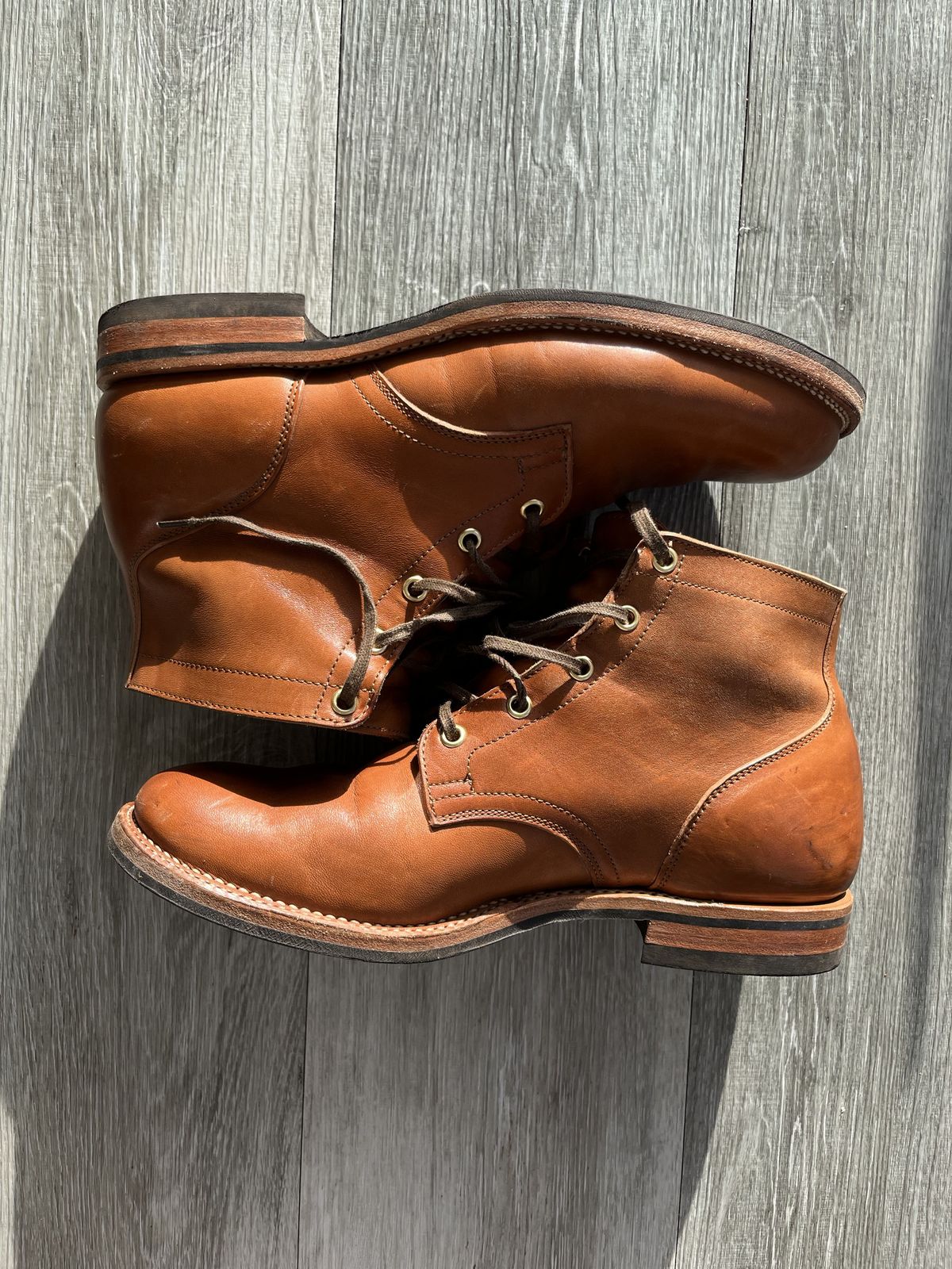 Photo by patinathunderdome on December 1, 2021 of the Viberg Service Boot in Maryam Cuoio Horsebutt.