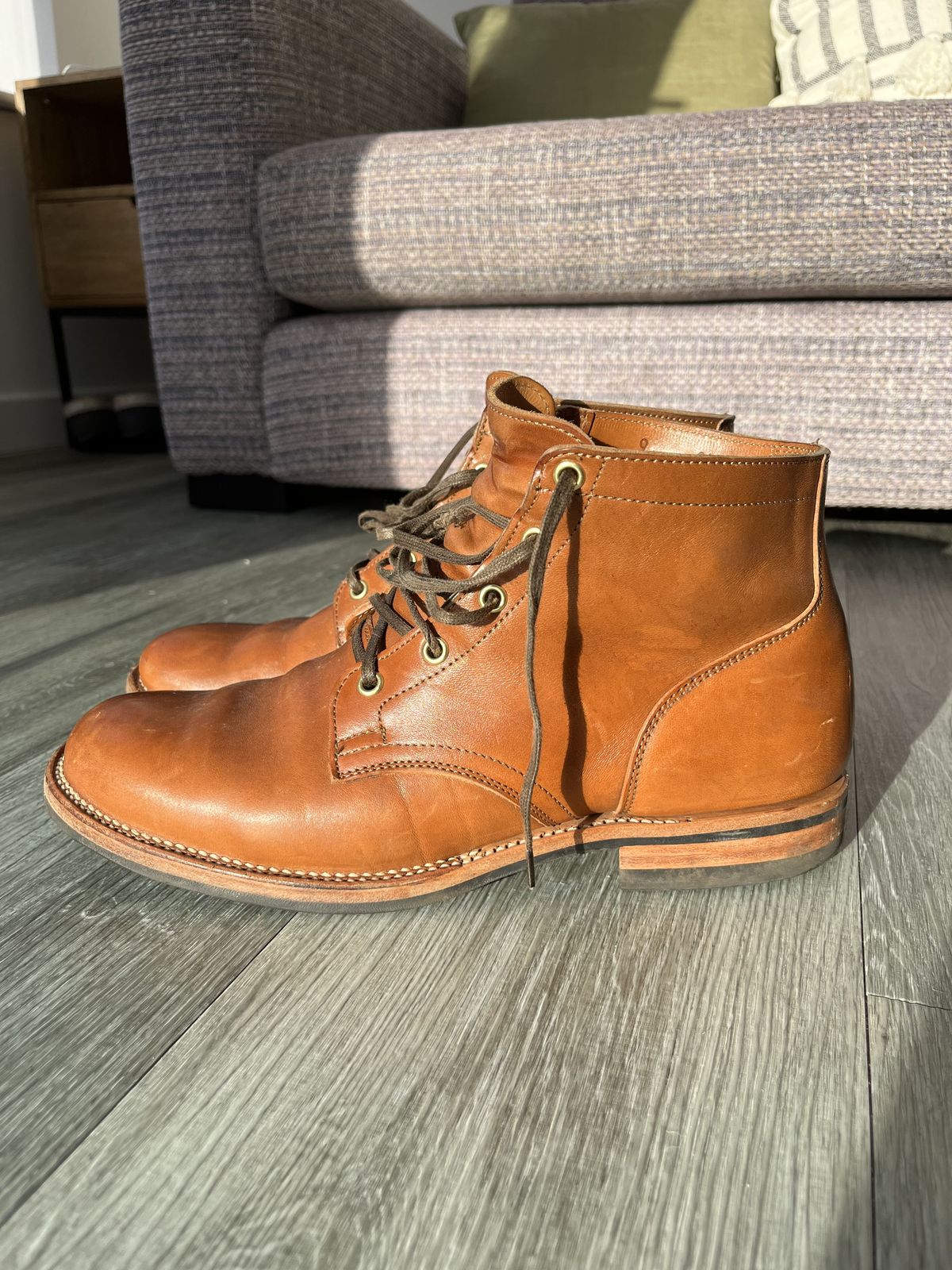 Photo by patinathunderdome on December 1, 2021 of the Viberg Service Boot in Maryam Cuoio Horsebutt.