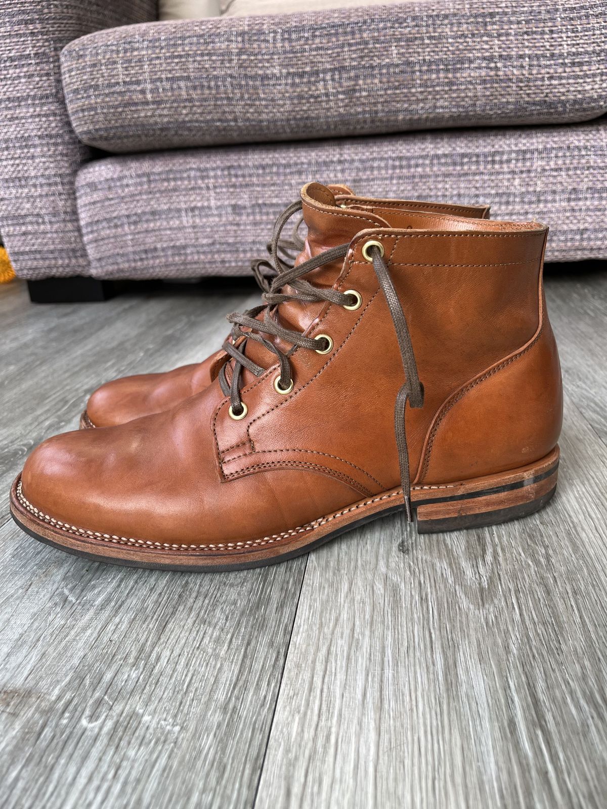 Photo by patinathunderdome on January 1, 2022 of the Viberg Service Boot in Maryam Cuoio Horsebutt.