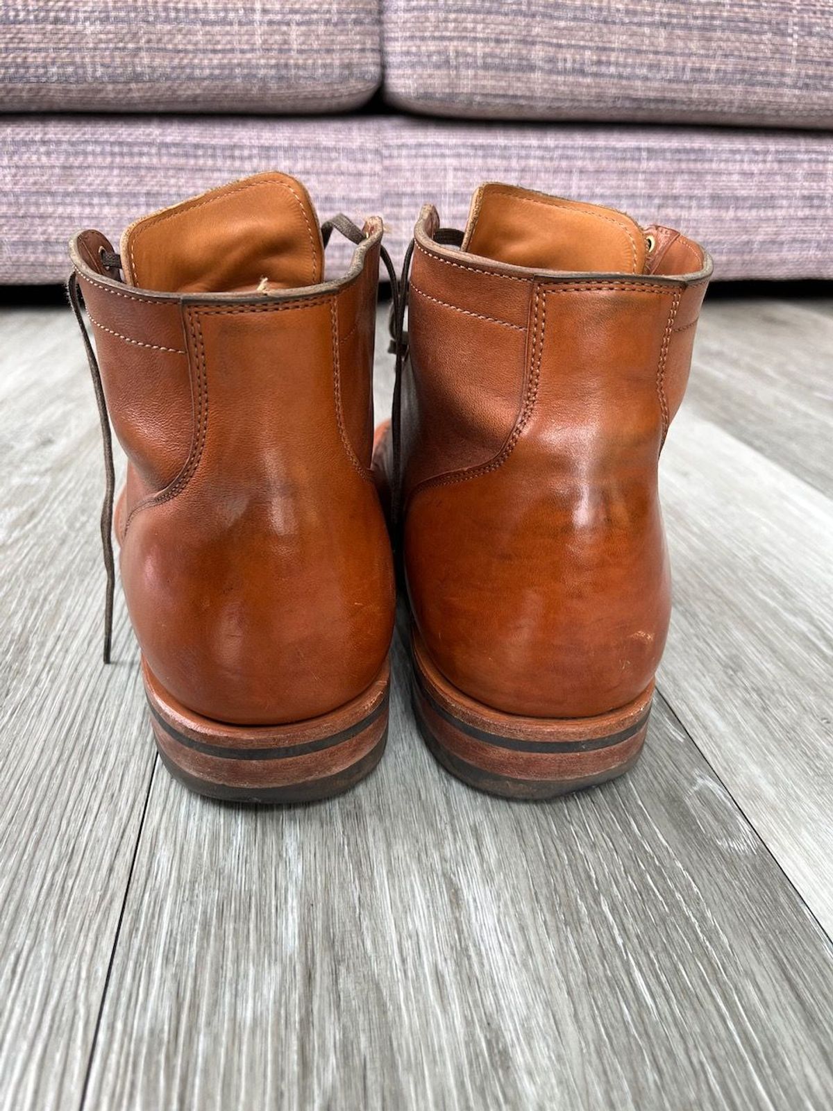 Photo by patinathunderdome on February 3, 2022 of the Viberg Service Boot in Maryam Cuoio Horsebutt.