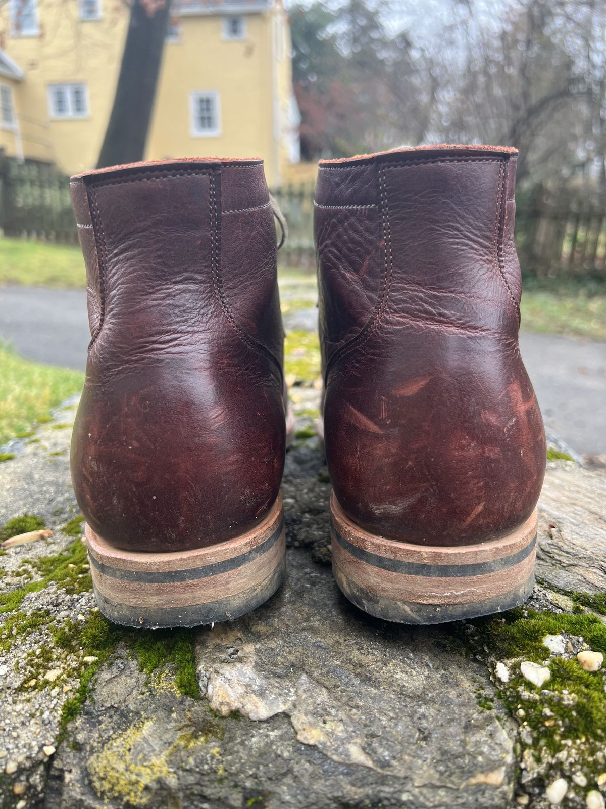 Photo by patinathunderdome on January 2, 2022 of the Viberg Service Boot in C.F. Stead Espresso Classic Oiled Shoulder.