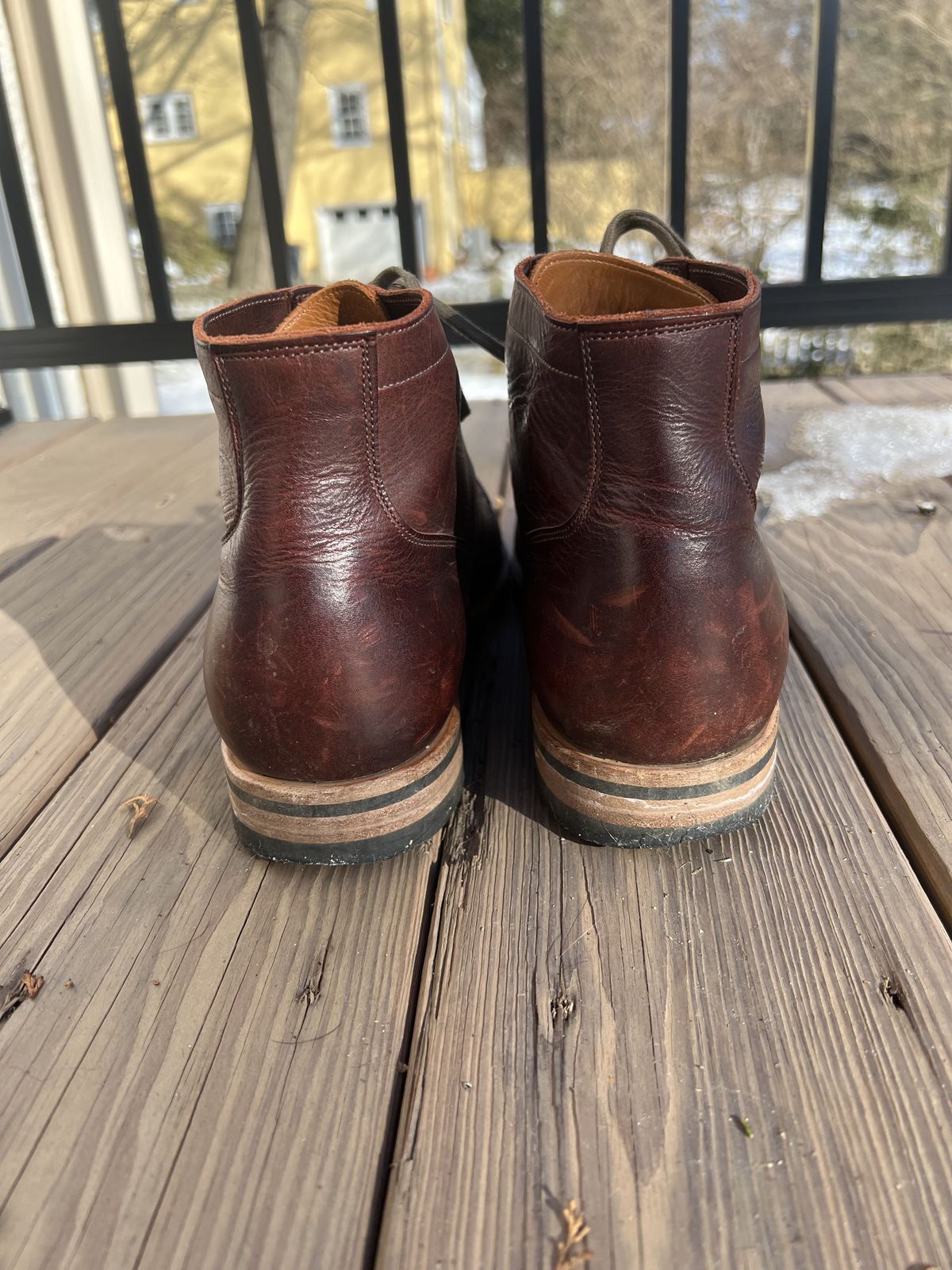 Photo by patinathunderdome on February 2, 2022 of the Viberg Service Boot in C.F. Stead Espresso Classic Oiled Shoulder.