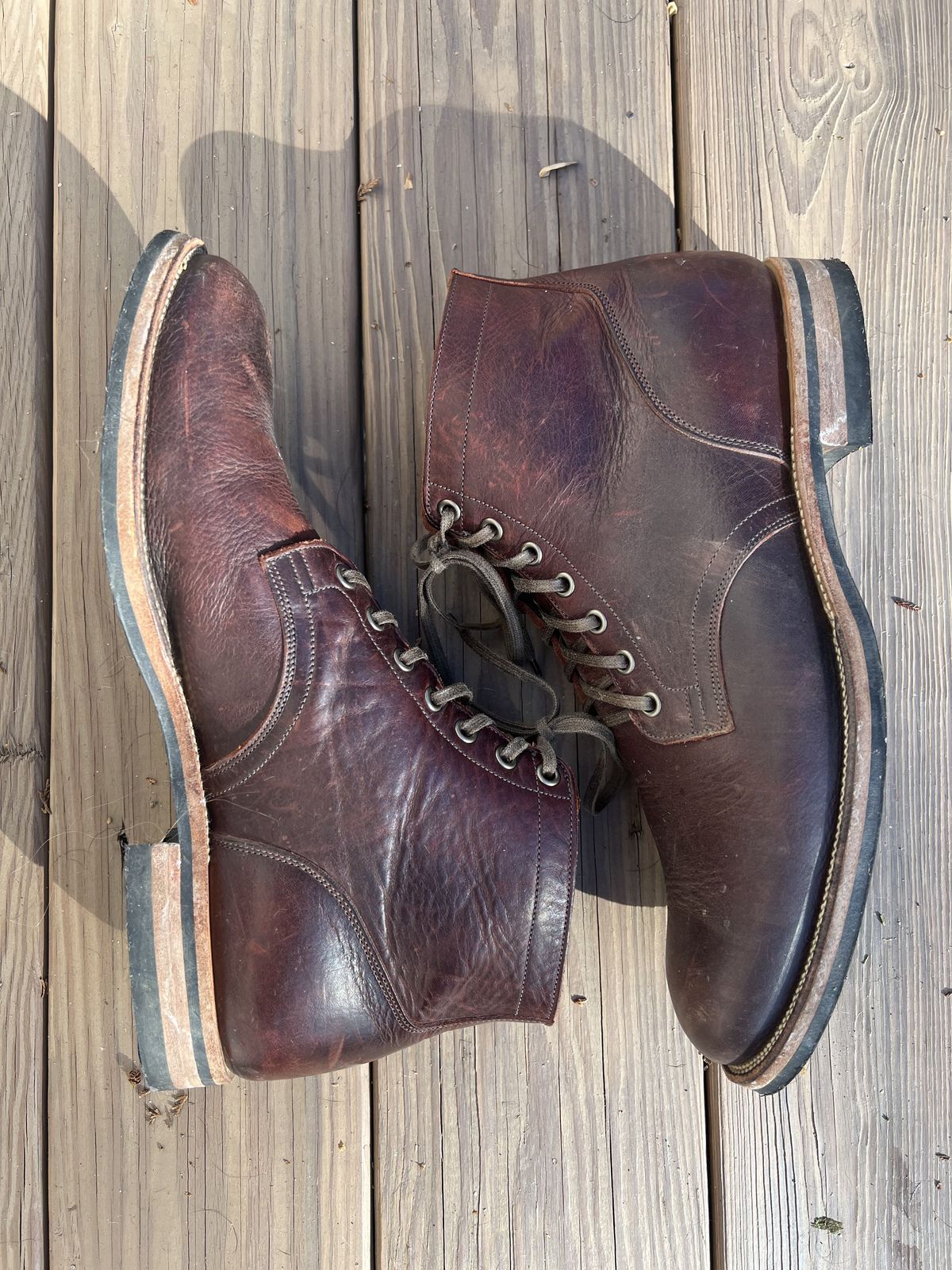 Photo by patinathunderdome on February 2, 2022 of the Viberg Service Boot in C.F. Stead Espresso Classic Oiled Shoulder.