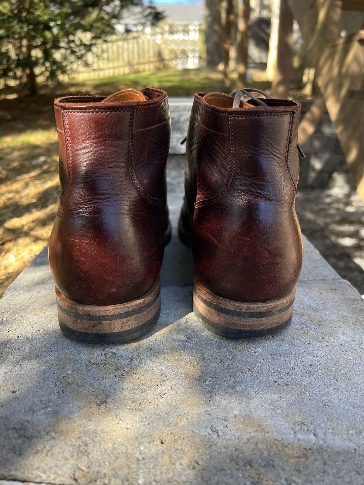 Photo by patinathunderdome on March 3, 2022 of the Viberg Service Boot in C.F. Stead Espresso Classic Oiled Shoulder.