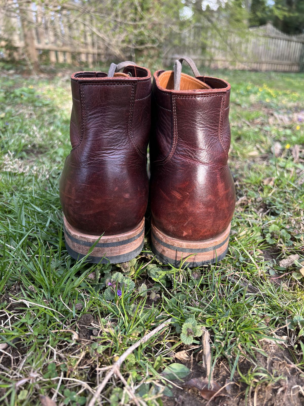 Photo by patinathunderdome on April 4, 2022 of the Viberg Service Boot in C.F. Stead Espresso Classic Oiled Shoulder.