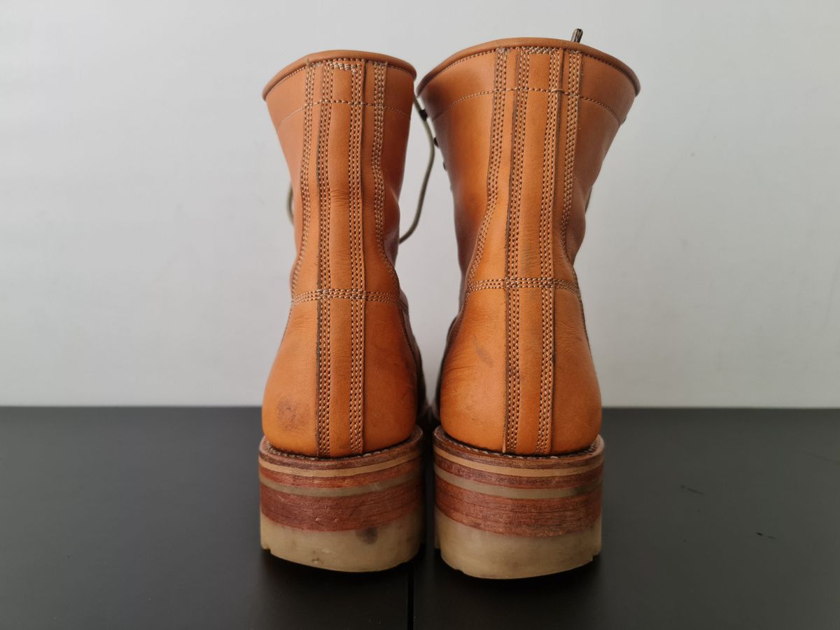 Photo by patinathunderdome on January 4, 2022 of the Bad Hat Brothers Monkey Boots in Horween Natural Essex.