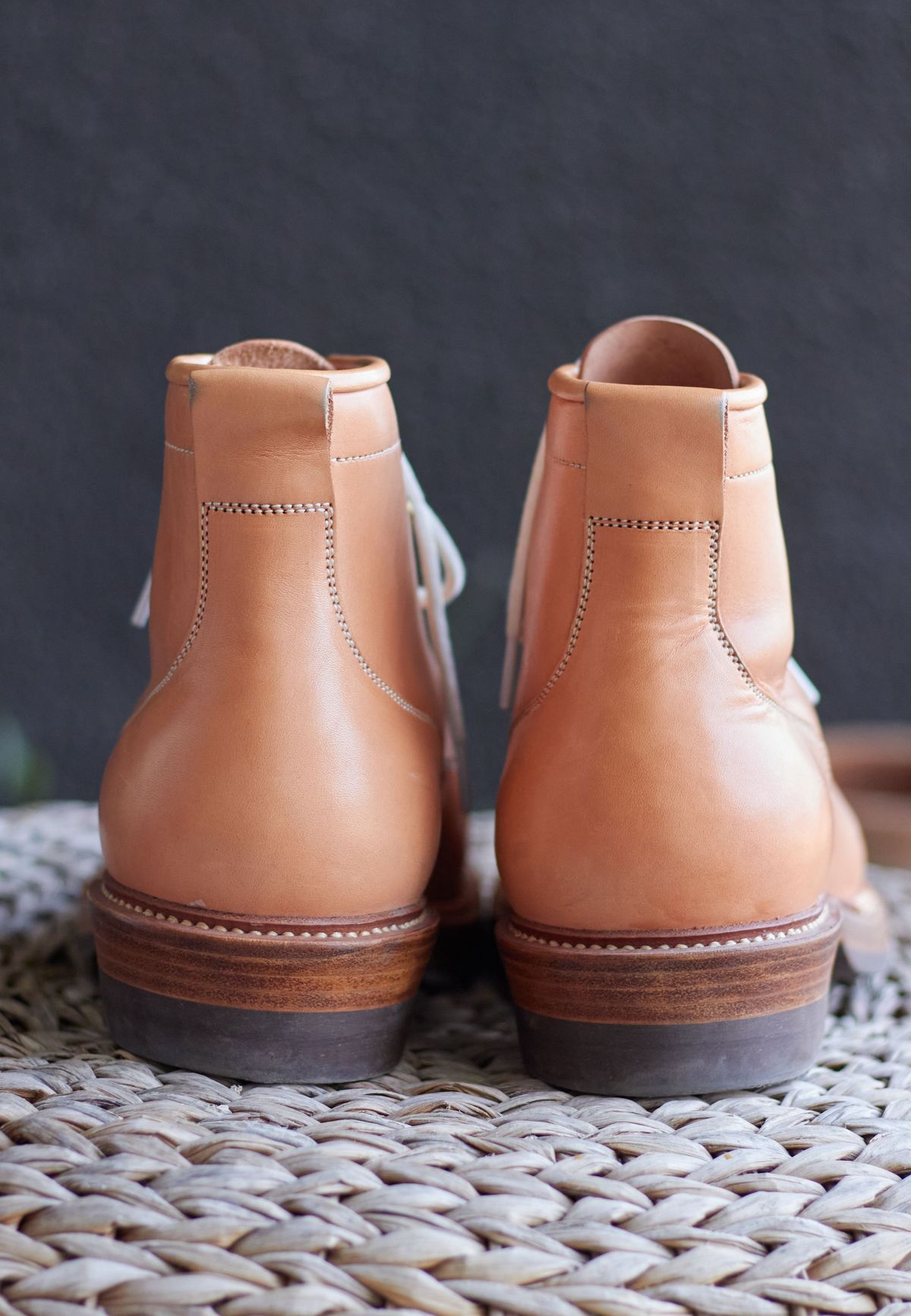 Photo by patinathunderdome on December 4, 2021 of the Flame Panda Monkey Boot in Tochigi Natural Cowhide.