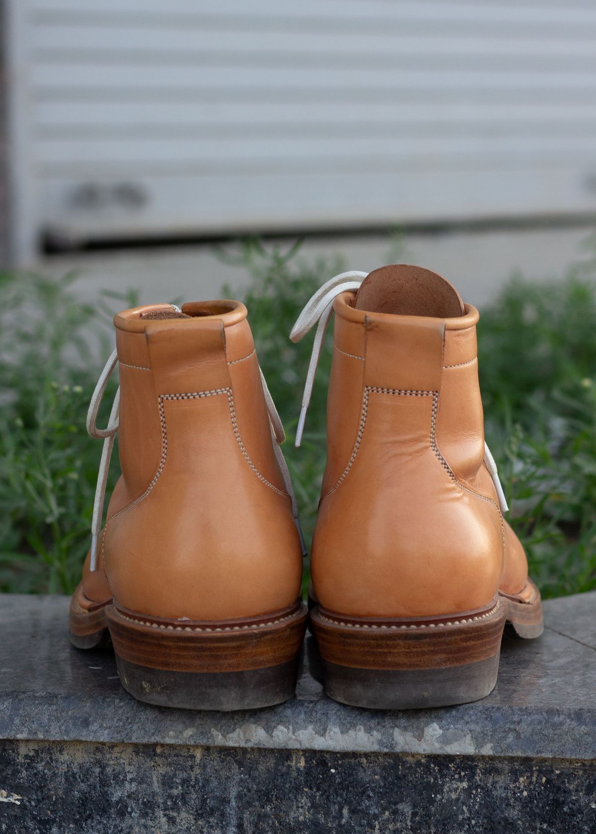 Photo by patinathunderdome on February 5, 2022 of the Flame Panda Monkey Boot in Tochigi Natural Cowhide.