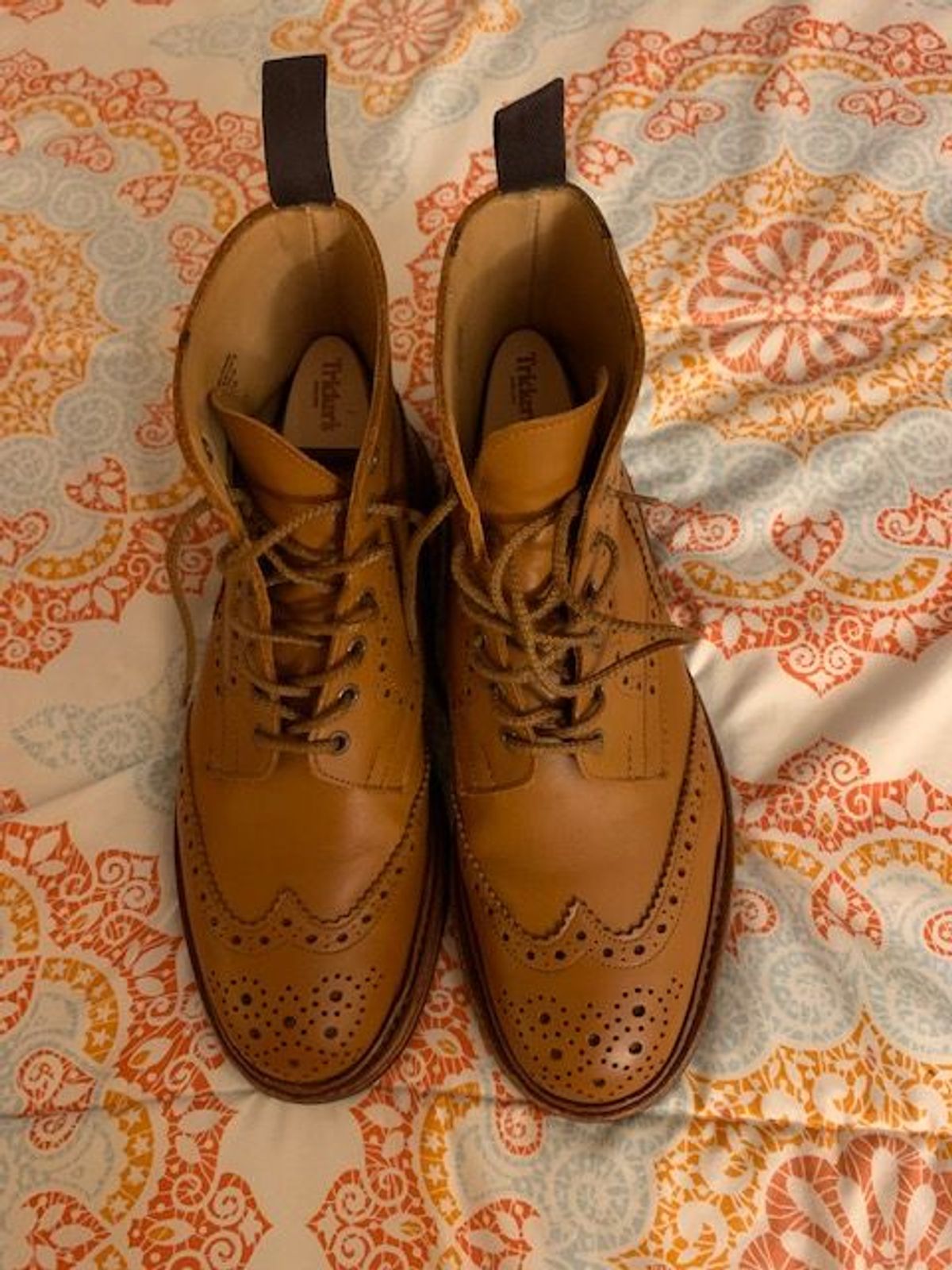 Photo by patinathunderdome on November 5, 2021 of the Tricker's Stow Country Boot in C-Shade Tan.