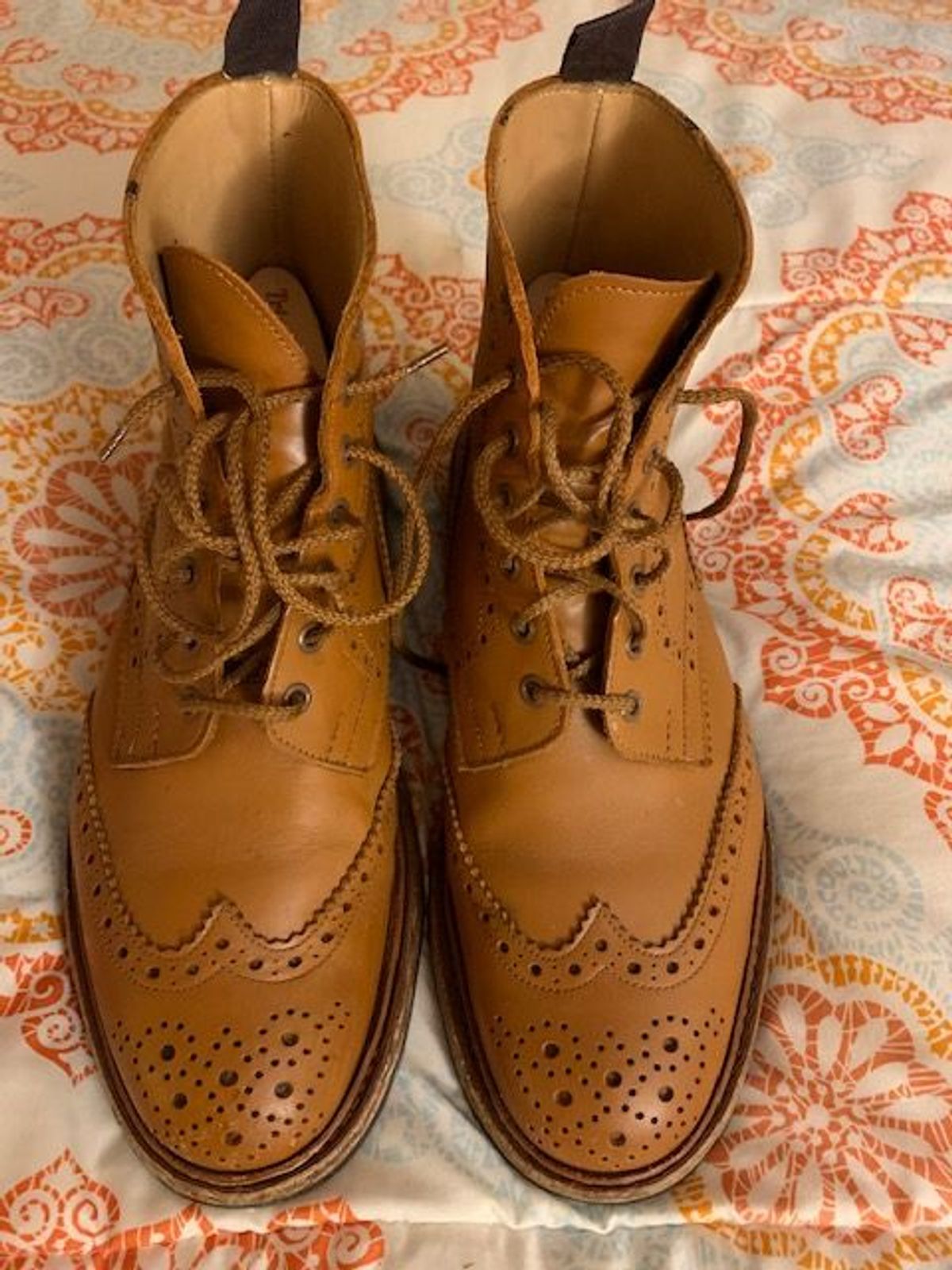 Photo by patinathunderdome on January 3, 2022 of the Tricker's Stow Country Boot in C-Shade Tan.