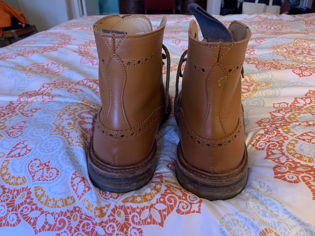 Photo by patinathunderdome on March 4, 2022 of the Tricker's Stow Country Boot in C-Shade Tan.