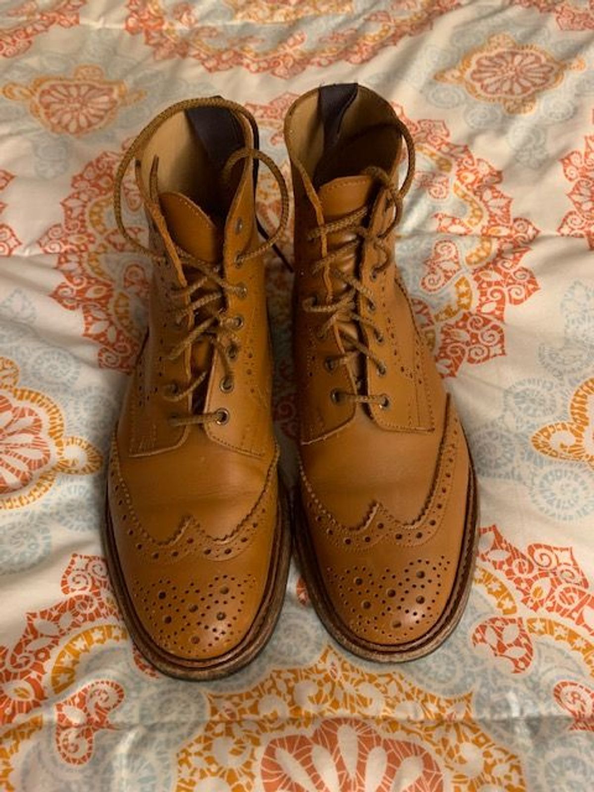 Photo by patinathunderdome on April 6, 2022 of the Tricker's Stow Country Boot in C-Shade Tan.