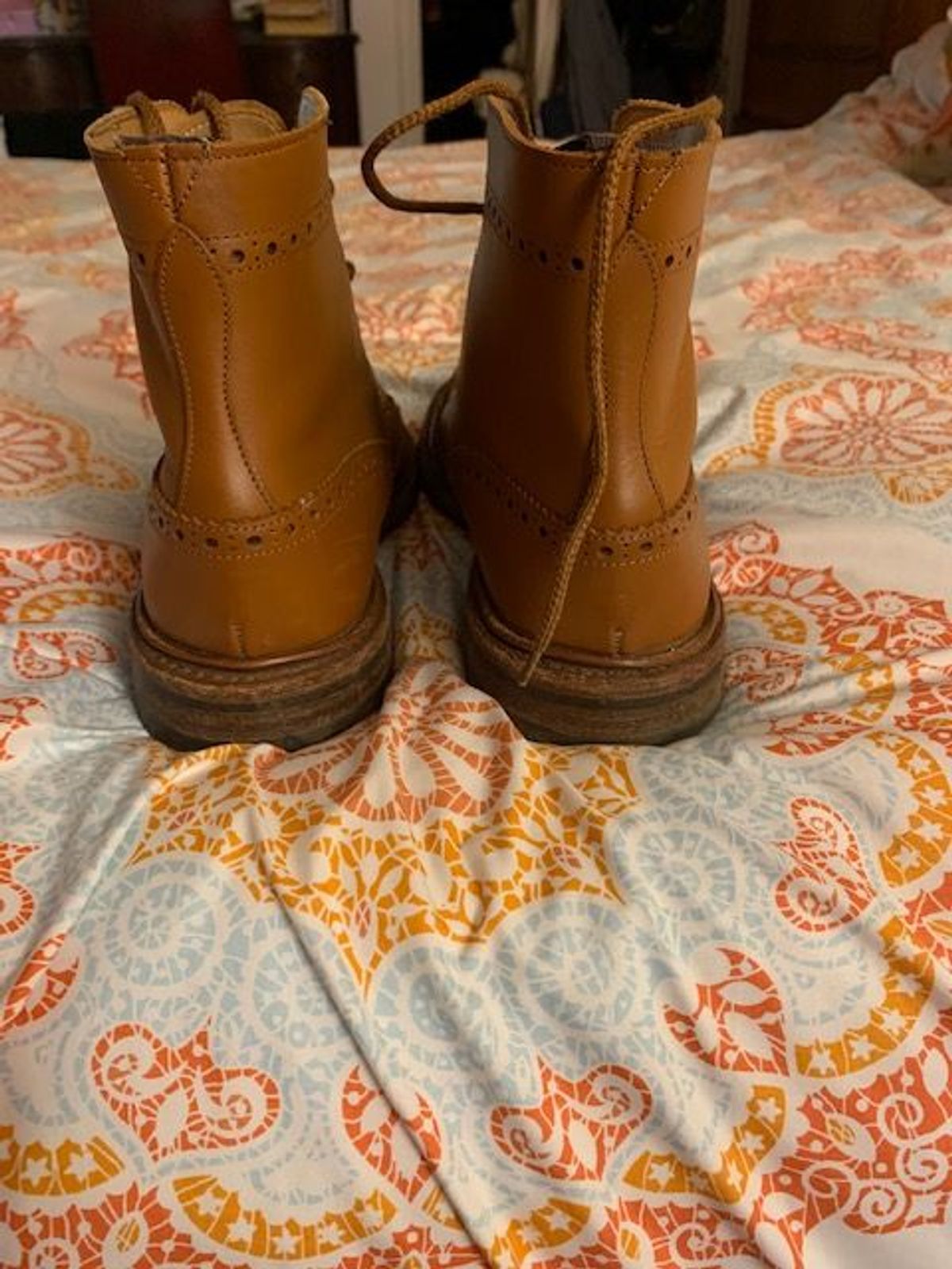 Photo by patinathunderdome on April 6, 2022 of the Tricker's Stow Country Boot in C-Shade Tan.