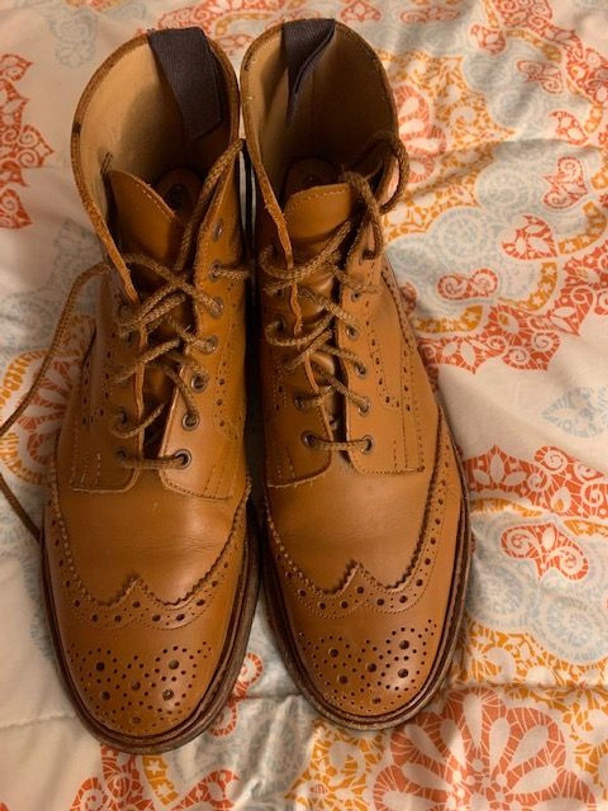 Photo by patinathunderdome on April 6, 2022 of the Tricker's Stow Country Boot in C-Shade Tan.