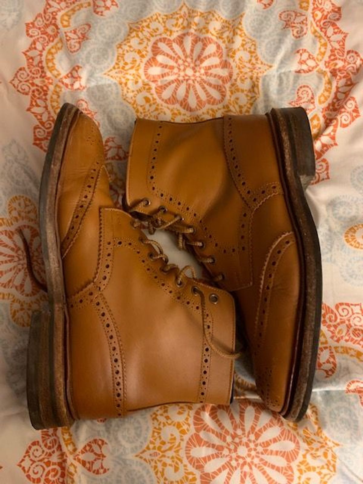 Photo by patinathunderdome on April 6, 2022 of the Tricker's Stow Country Boot in C-Shade Tan.