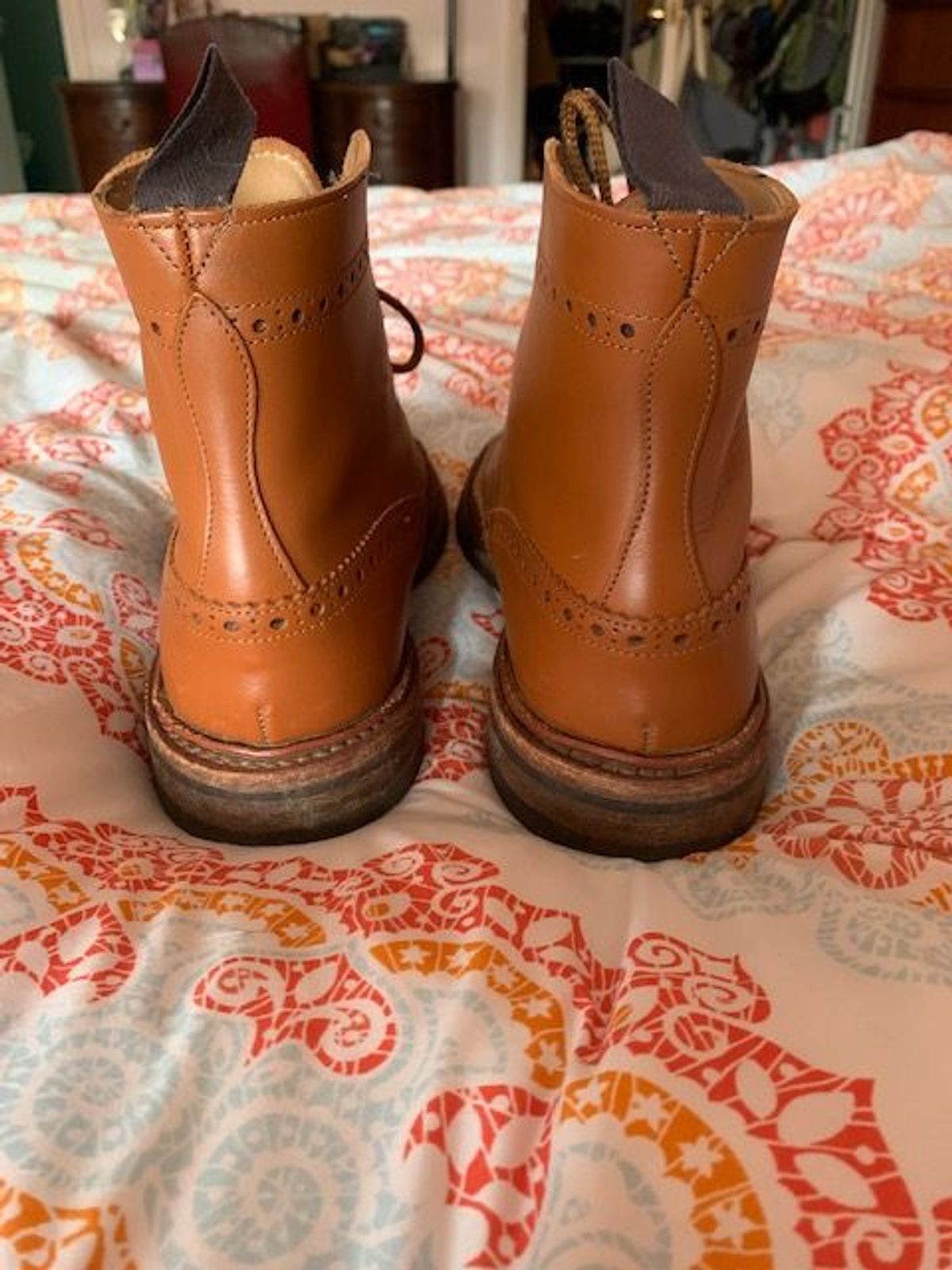 Photo by patinathunderdome on May 5, 2022 of the Tricker's Stow Country Boot in C-Shade Tan.