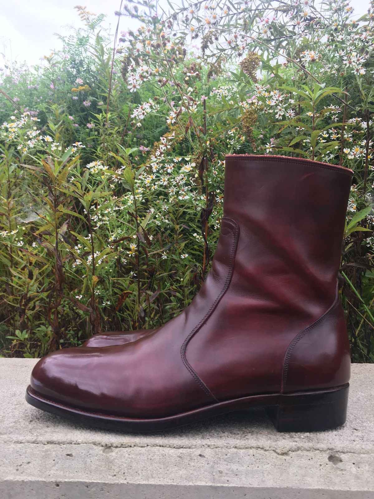 Photo by patinathunderdome on October 4, 2021 of the Hark Weber Zip Boot in Horween Color 8 Chromexcel.