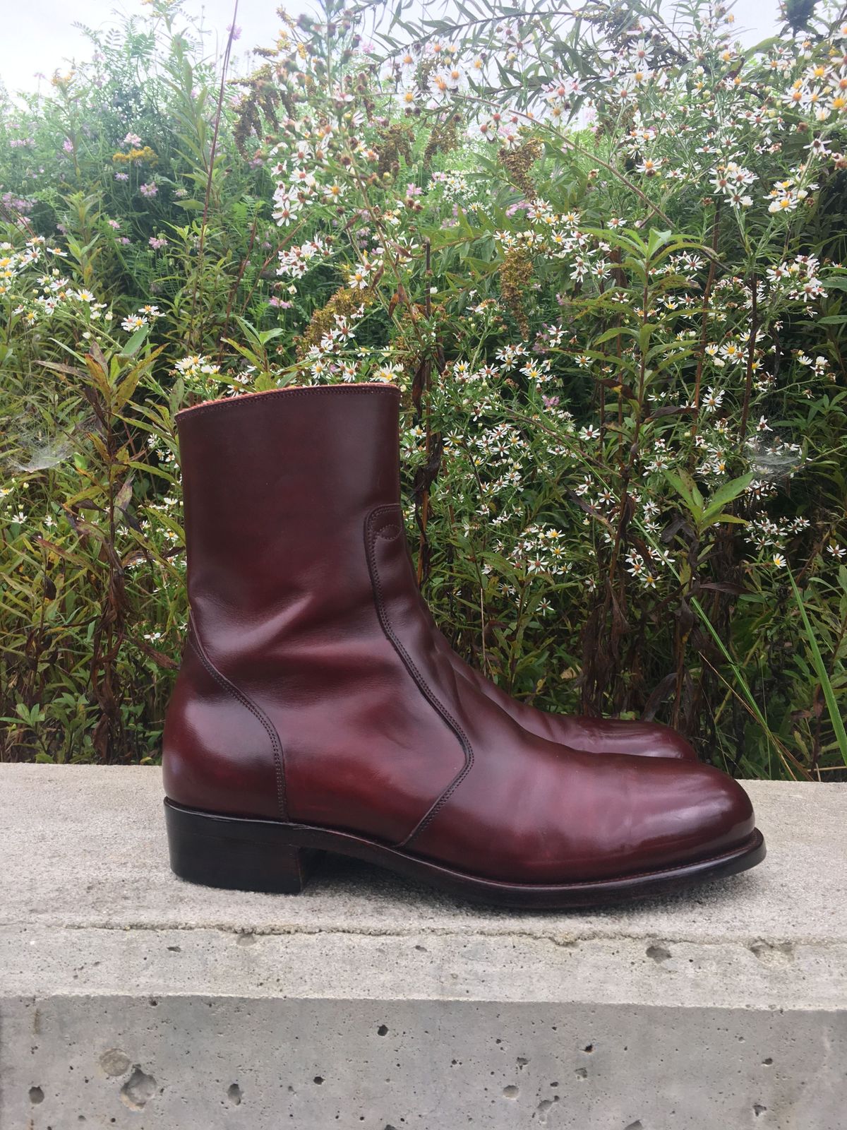 Photo by patinathunderdome on October 4, 2021 of the Hark Weber Zip Boot in Horween Color 8 Chromexcel.