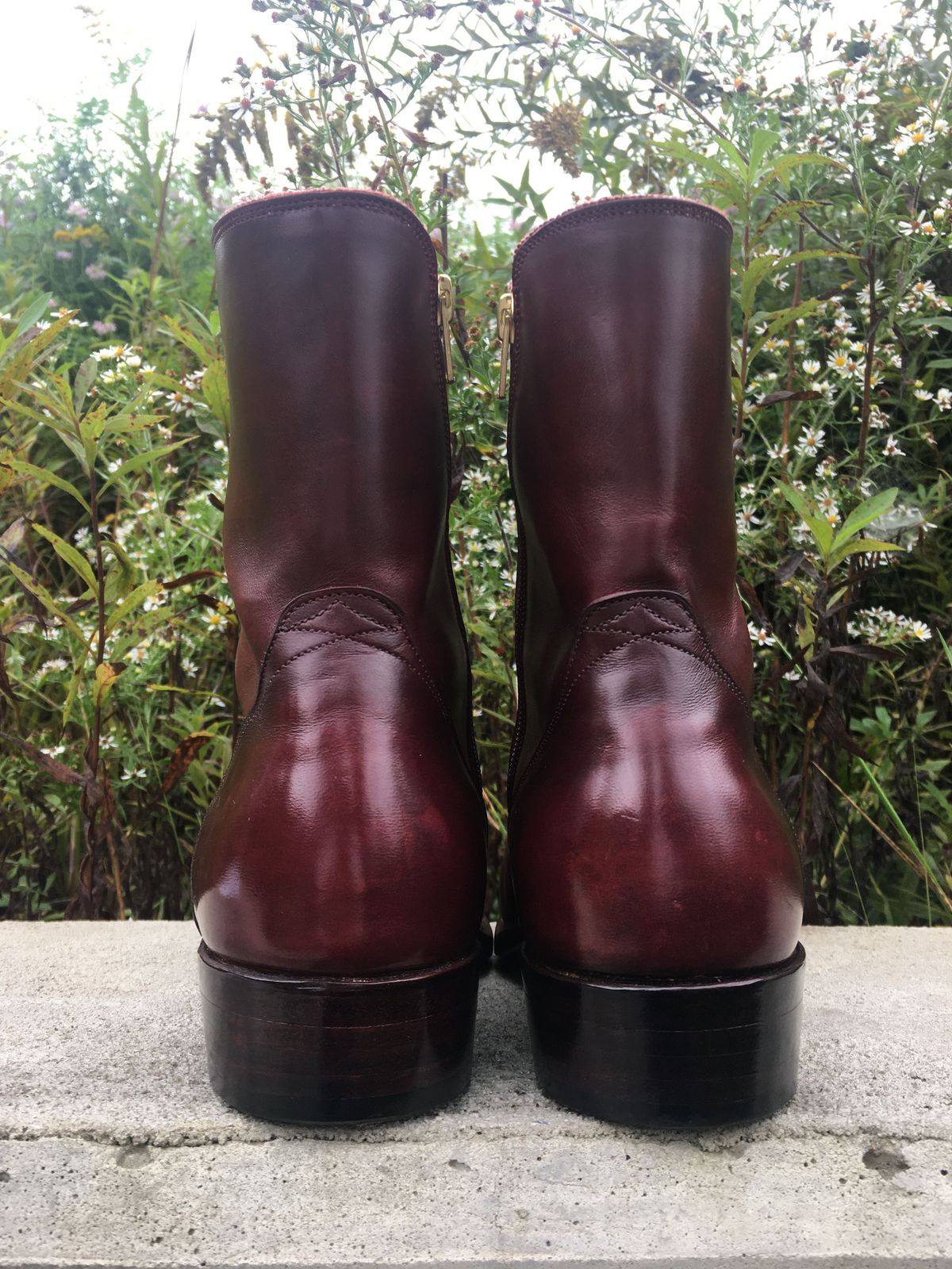 Photo by patinathunderdome on October 4, 2021 of the Hark Weber Zip Boot in Horween Color 8 Chromexcel.