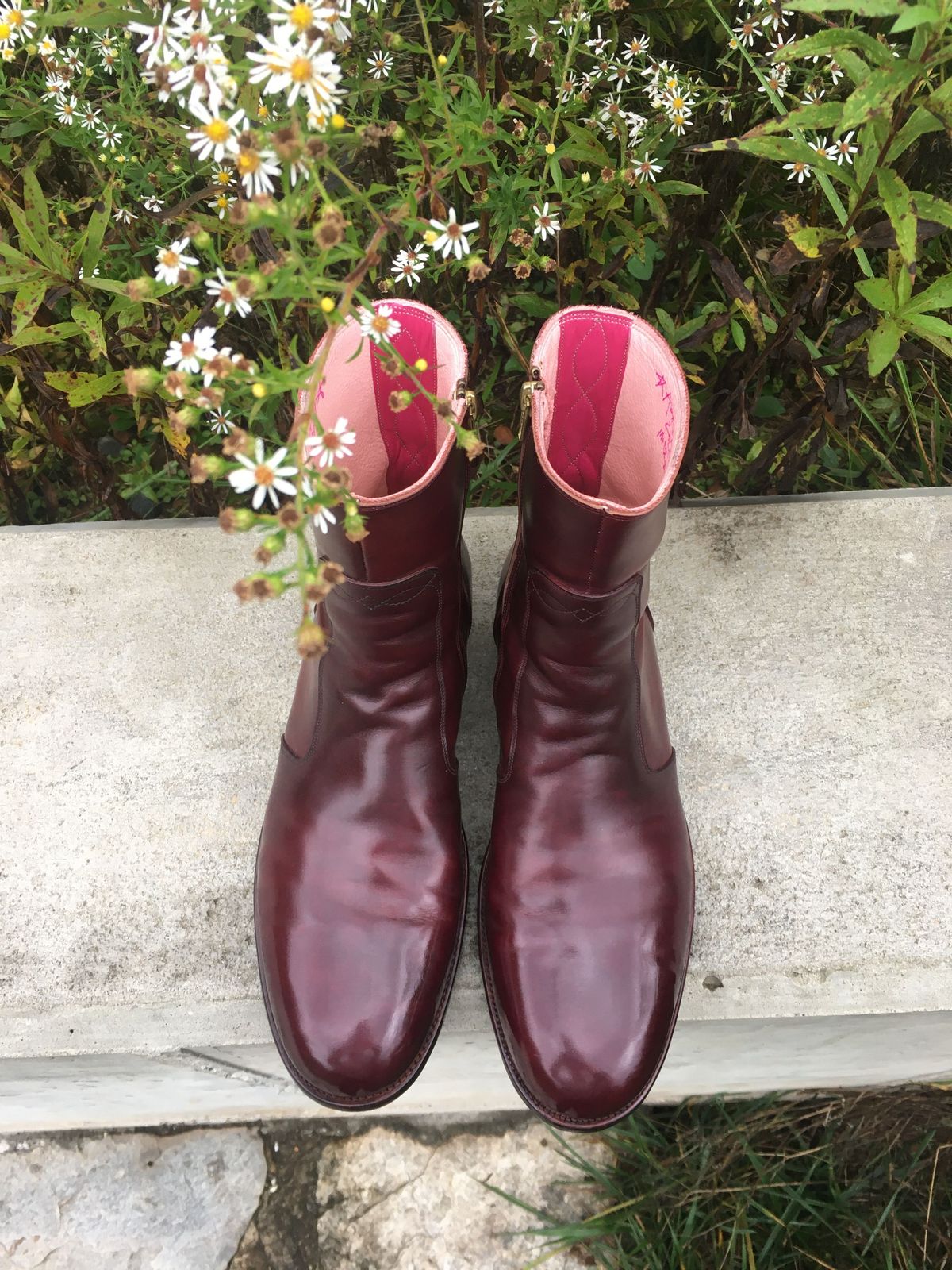 Photo by patinathunderdome on October 4, 2021 of the Hark Weber Zip Boot in Horween Color 8 Chromexcel.