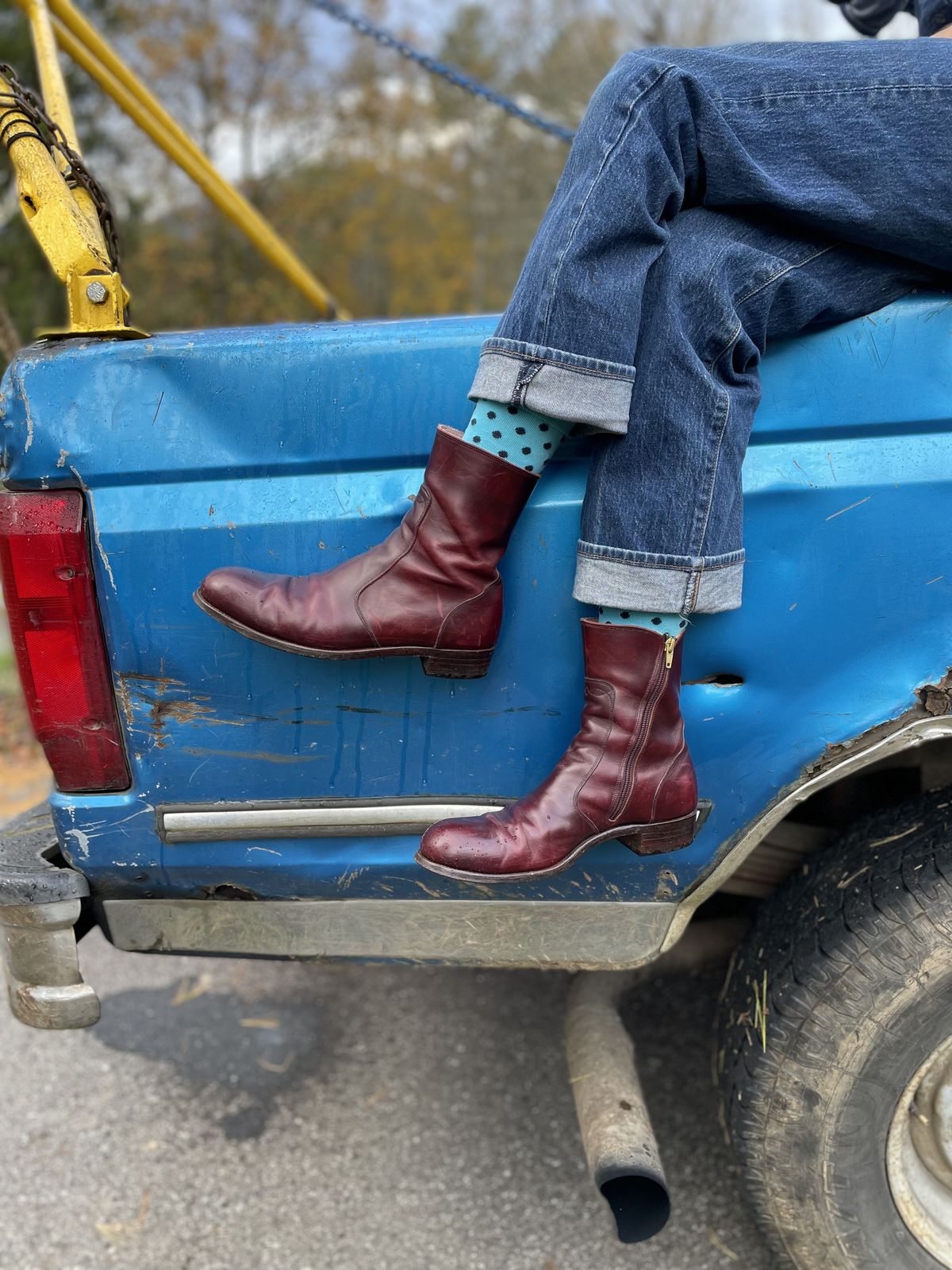 Photo by patinathunderdome on November 2, 2021 of the Hark Weber Zip Boot in Horween Color 8 Chromexcel.