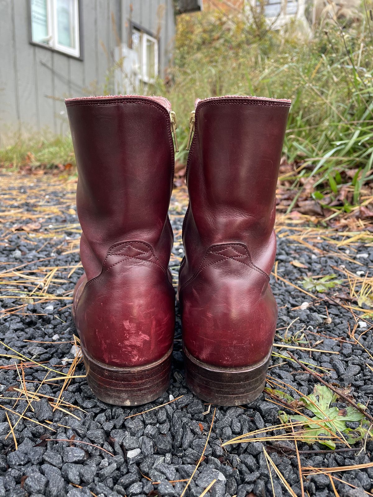 Photo by patinathunderdome on November 2, 2021 of the Hark Weber Zip Boot in Horween Color 8 Chromexcel.