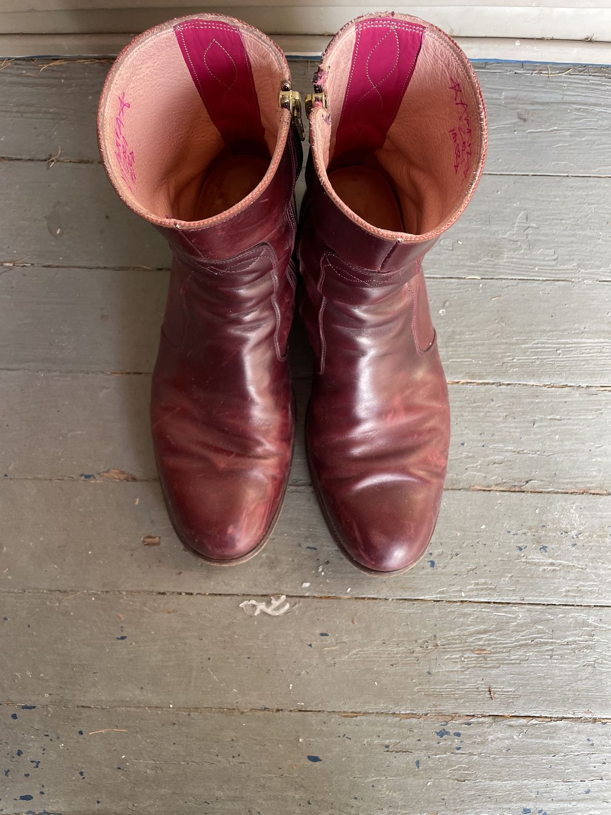 Photo by patinathunderdome on January 3, 2022 of the Hark Weber Zip Boot in Horween Color 8 Chromexcel.