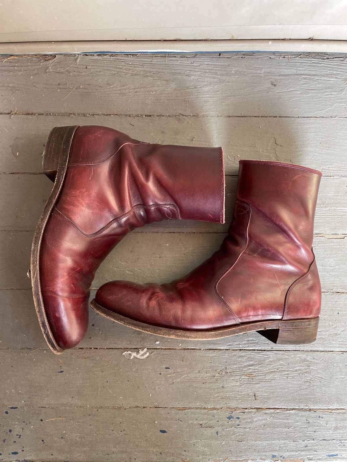 Photo by patinathunderdome on January 3, 2022 of the Hark Weber Zip Boot in Horween Color 8 Chromexcel.